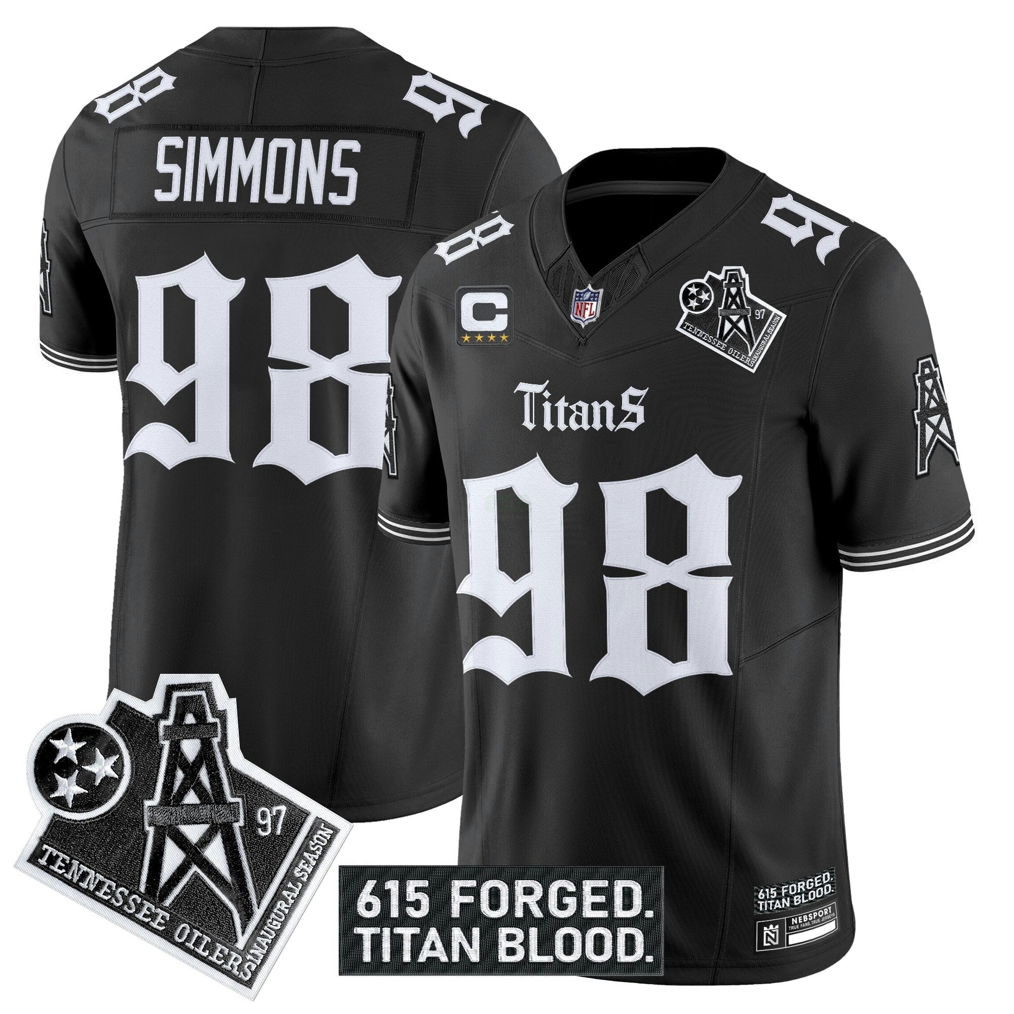 Camisa NFL Men’s Tennessee ‘Titan Gothic Shadows Drop’ Vapor Limited Jersey