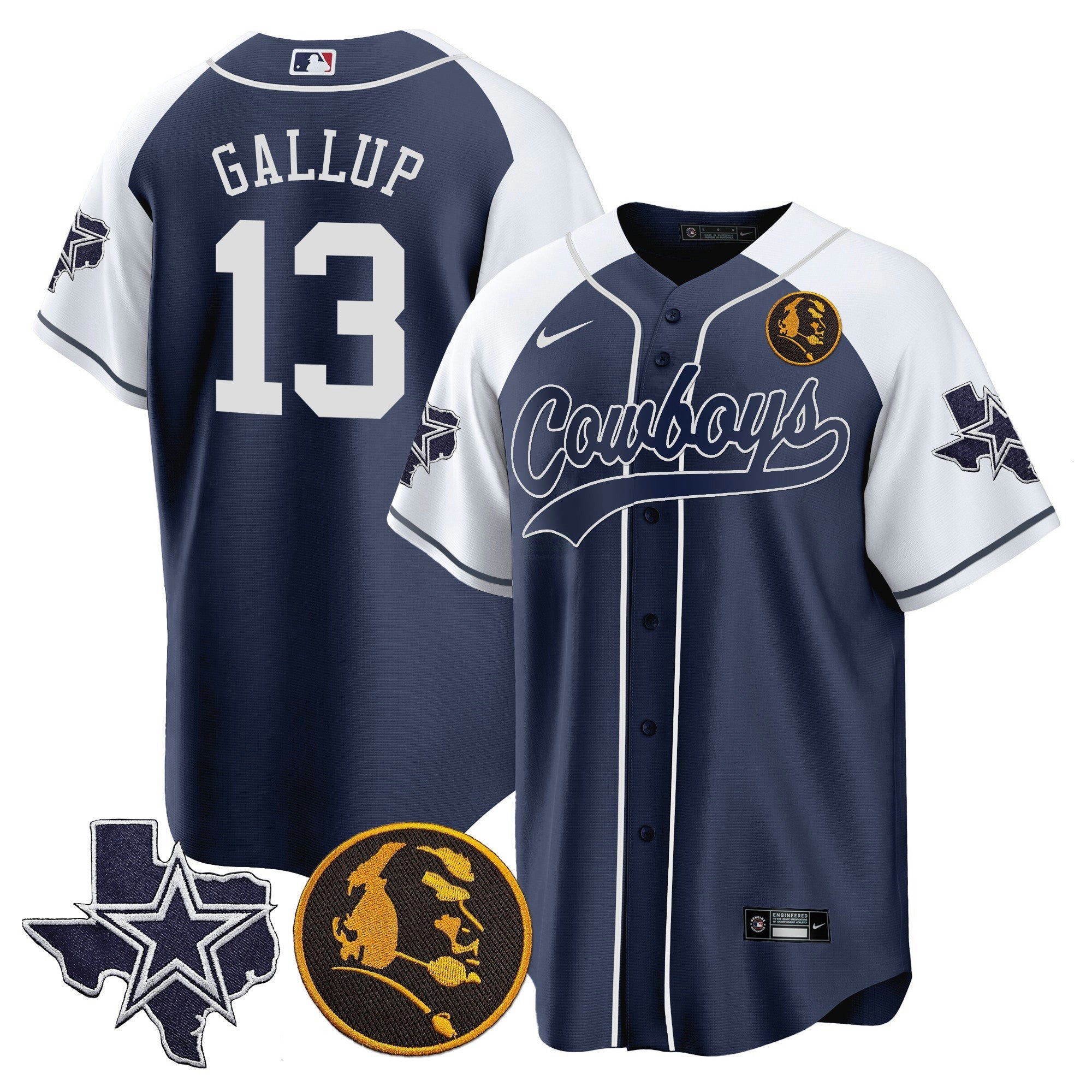 Camisa NFL Men’s Texas & John Madden Patch Jersey