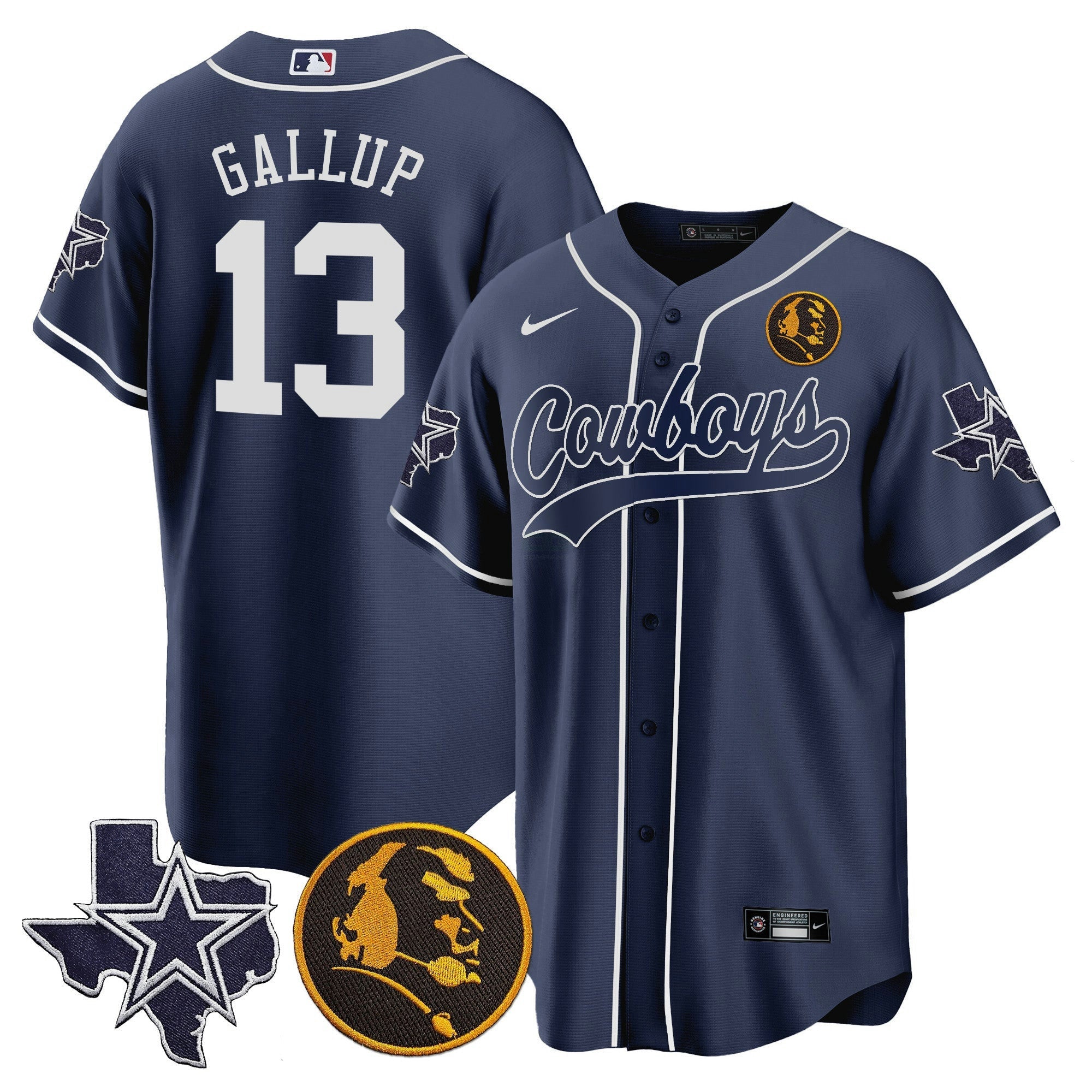 Camisa NFL Men’s Texas & John Madden Patch Jersey
