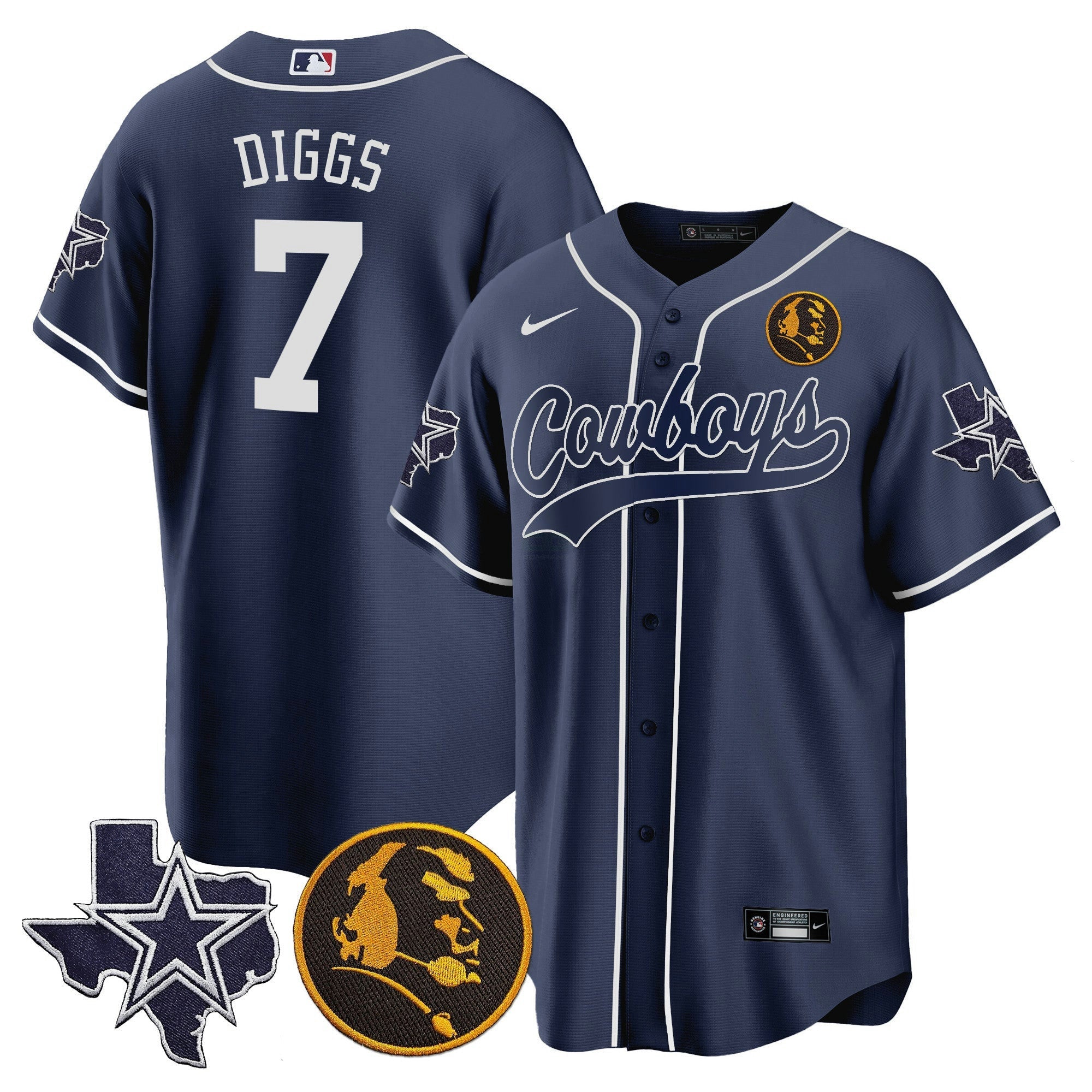 Camisa NFL Men’s Texas & John Madden Patch Jersey