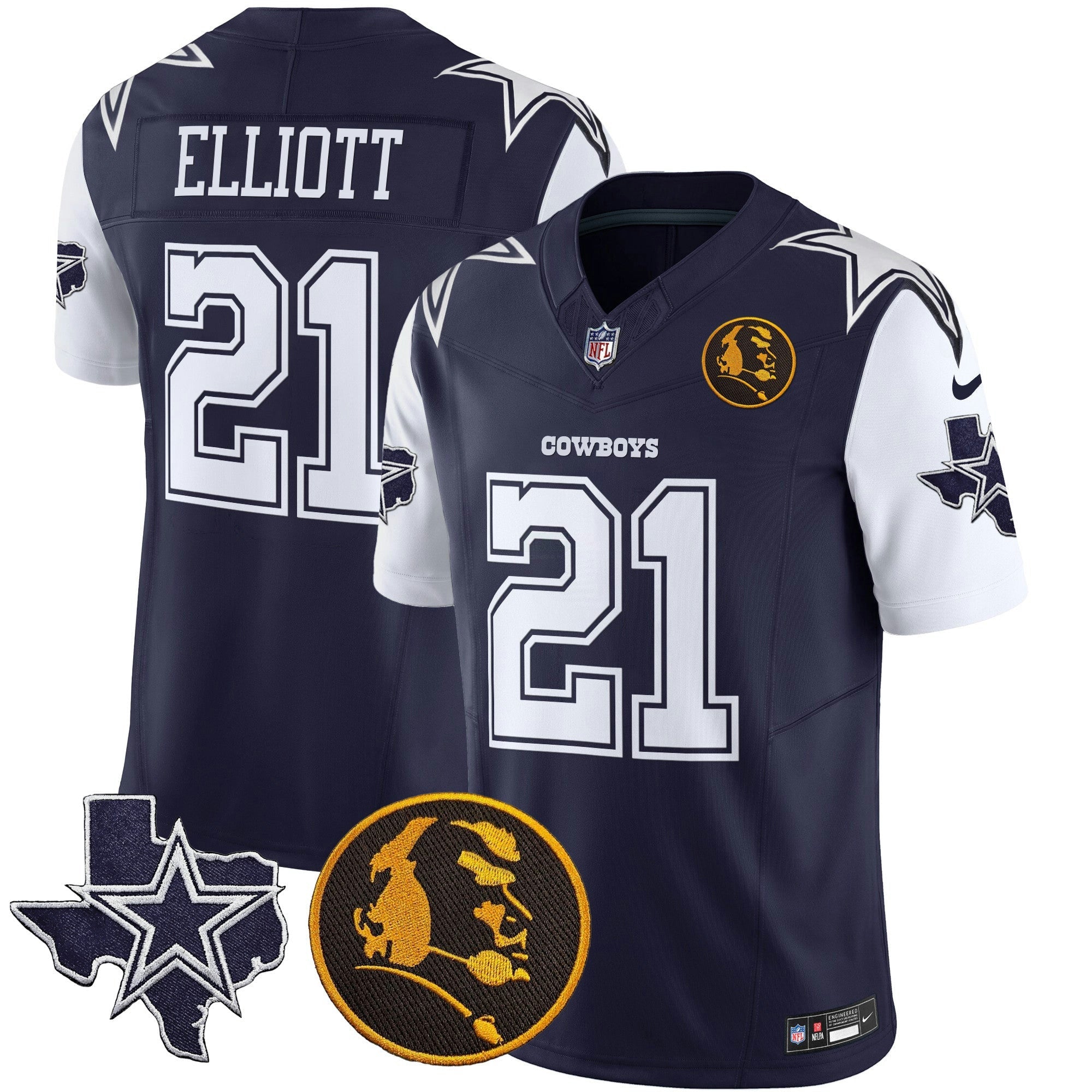 Camisa NFL Men’s Texas & John Madden Patch Vapor Limited Jersey