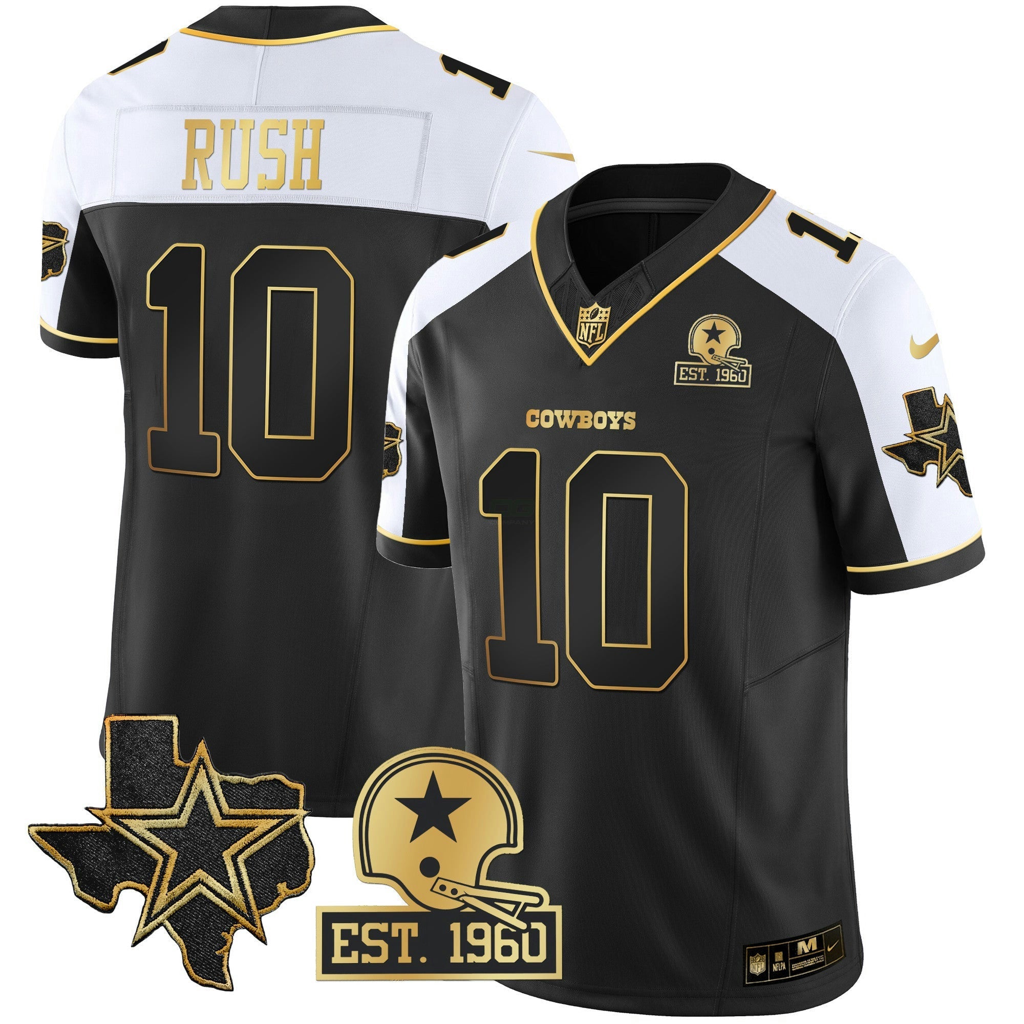 Camisa NFL Men’s Texas Patch Dourada Vapor Jersey