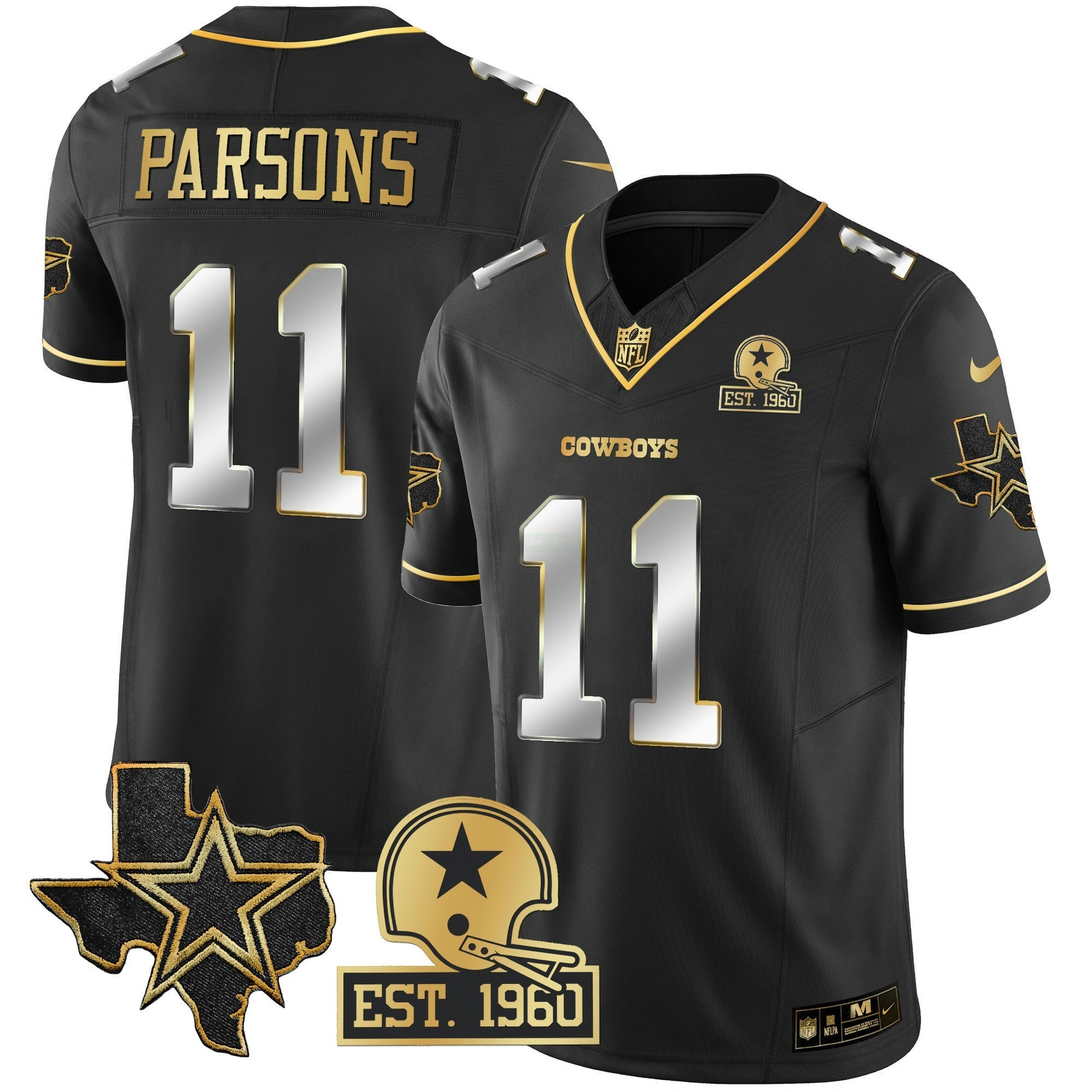 Camisa NFL Men’s Texas Patch Dourada Vapor Jersey