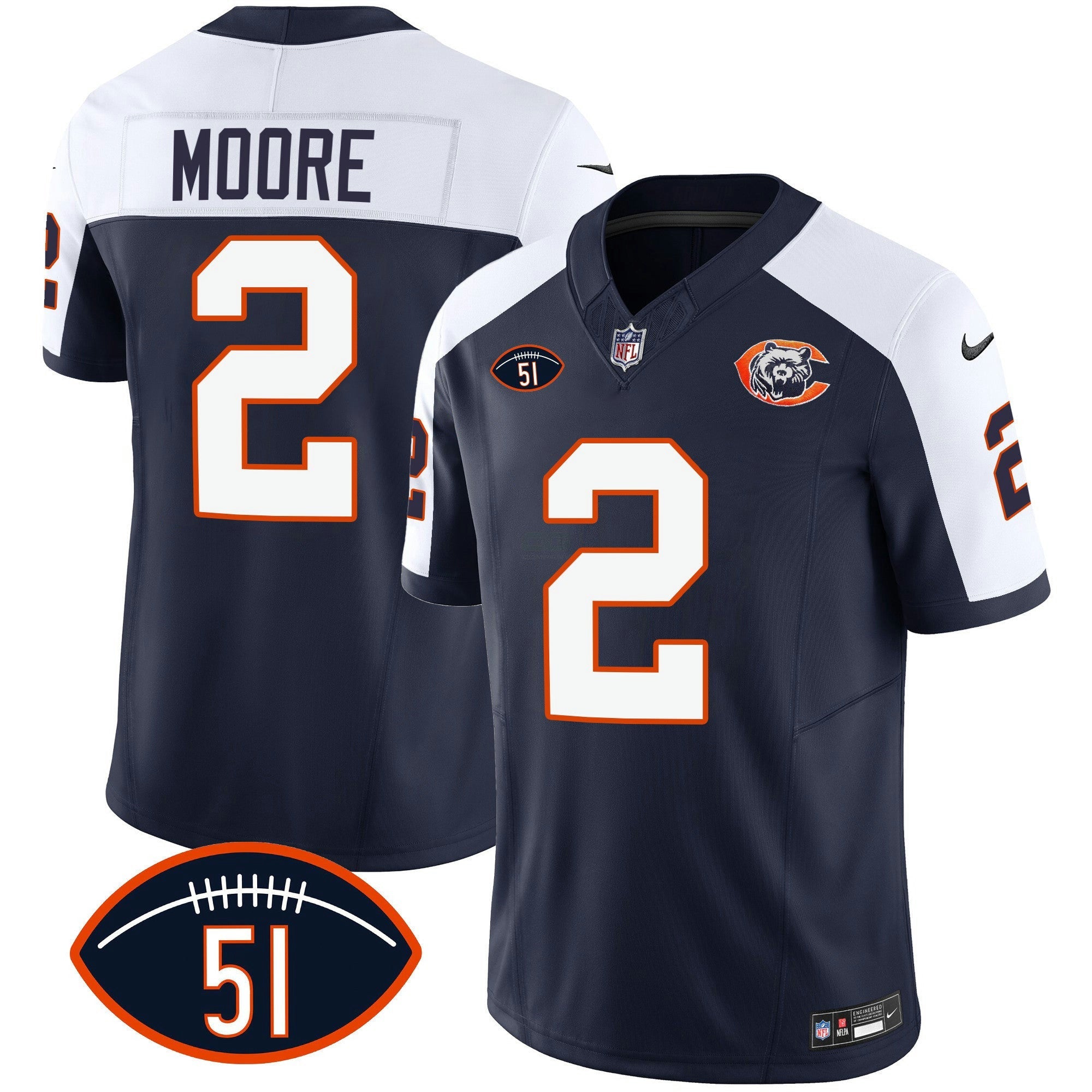 Camisa NFL Men’s Throwback Dick Butkus Patch Jersey