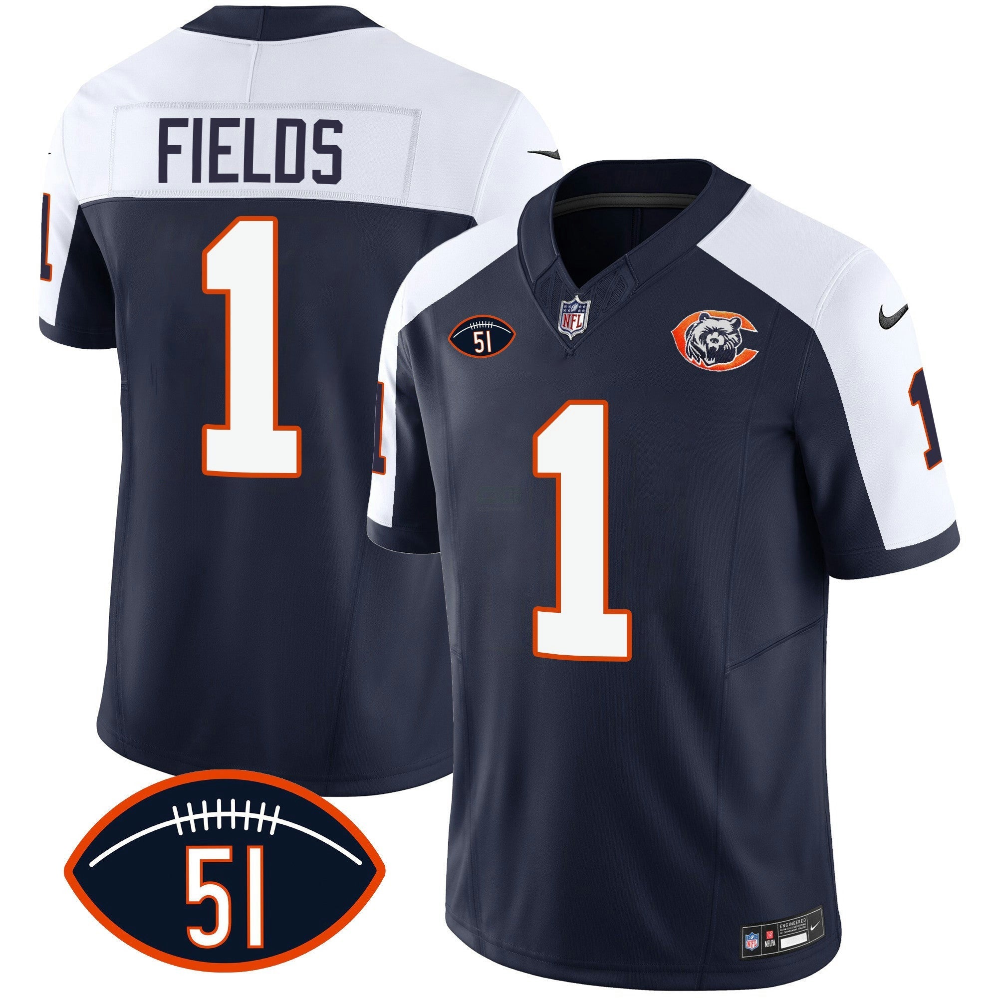 Camisa NFL Men’s Throwback Dick Butkus Patch Jersey