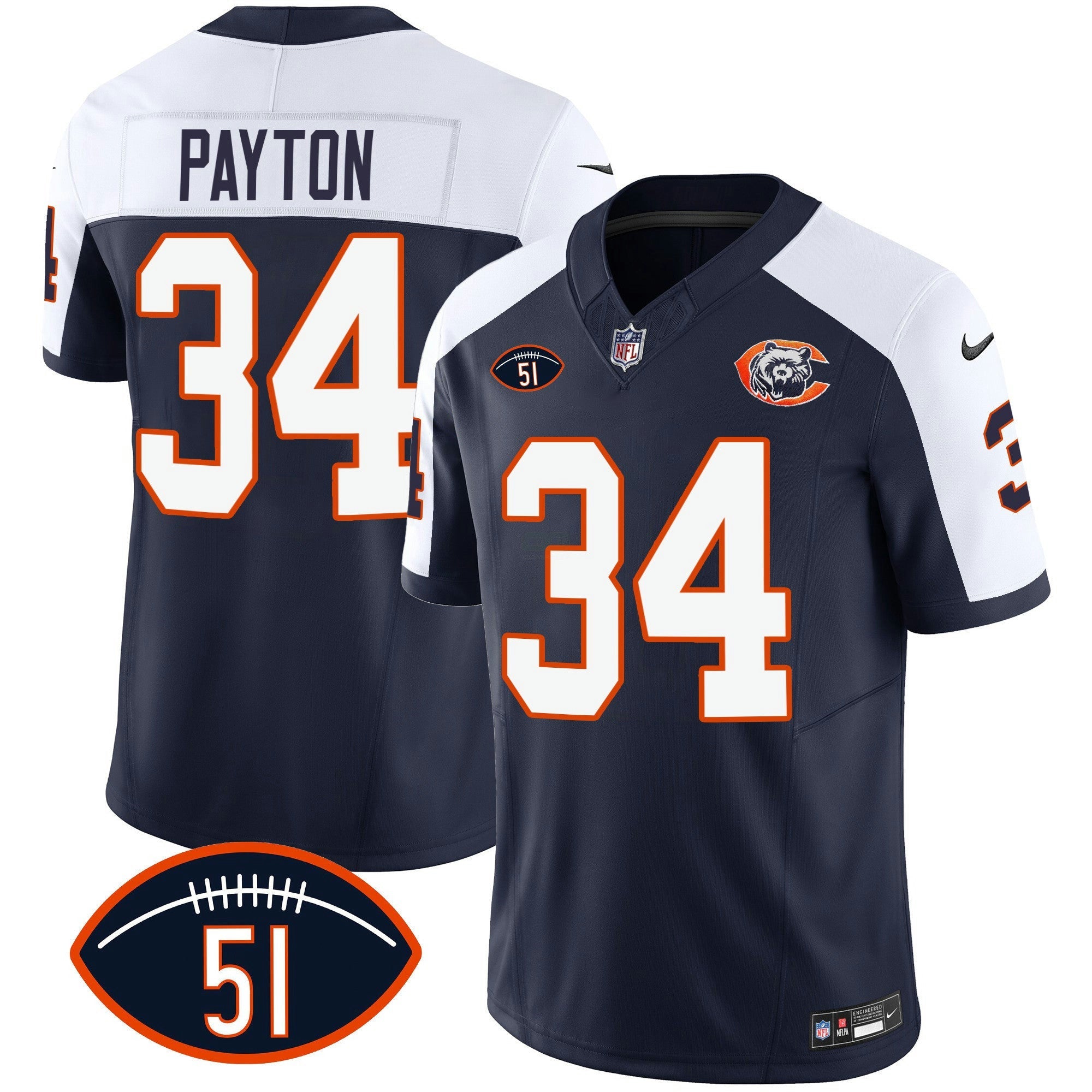 Camisa NFL Men’s Throwback Dick Butkus Patch Jersey