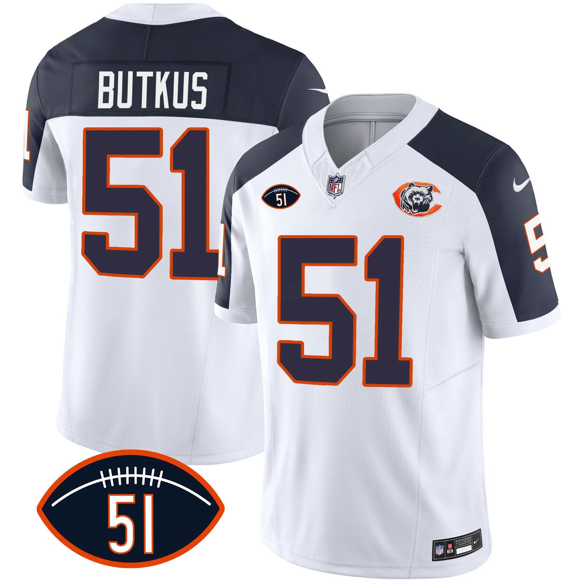Camisa NFL Men’s Throwback Dick Butkus Patch Jersey