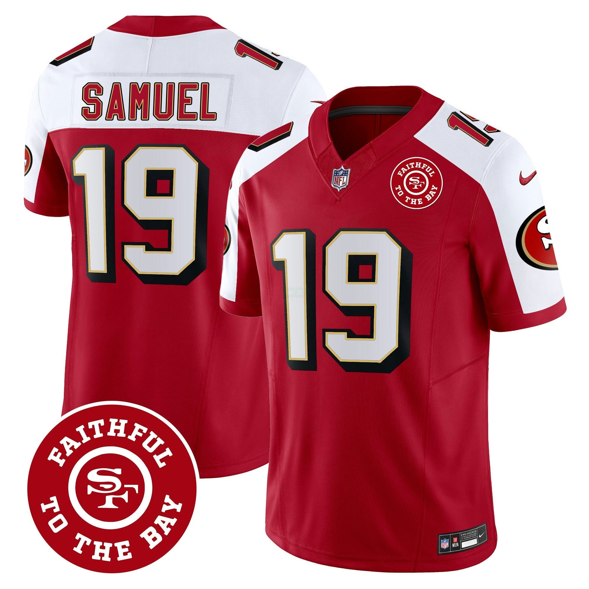 Camisa NFL Men’s Throwback Faithful To The Bay Patch Vapor Limited Jersey