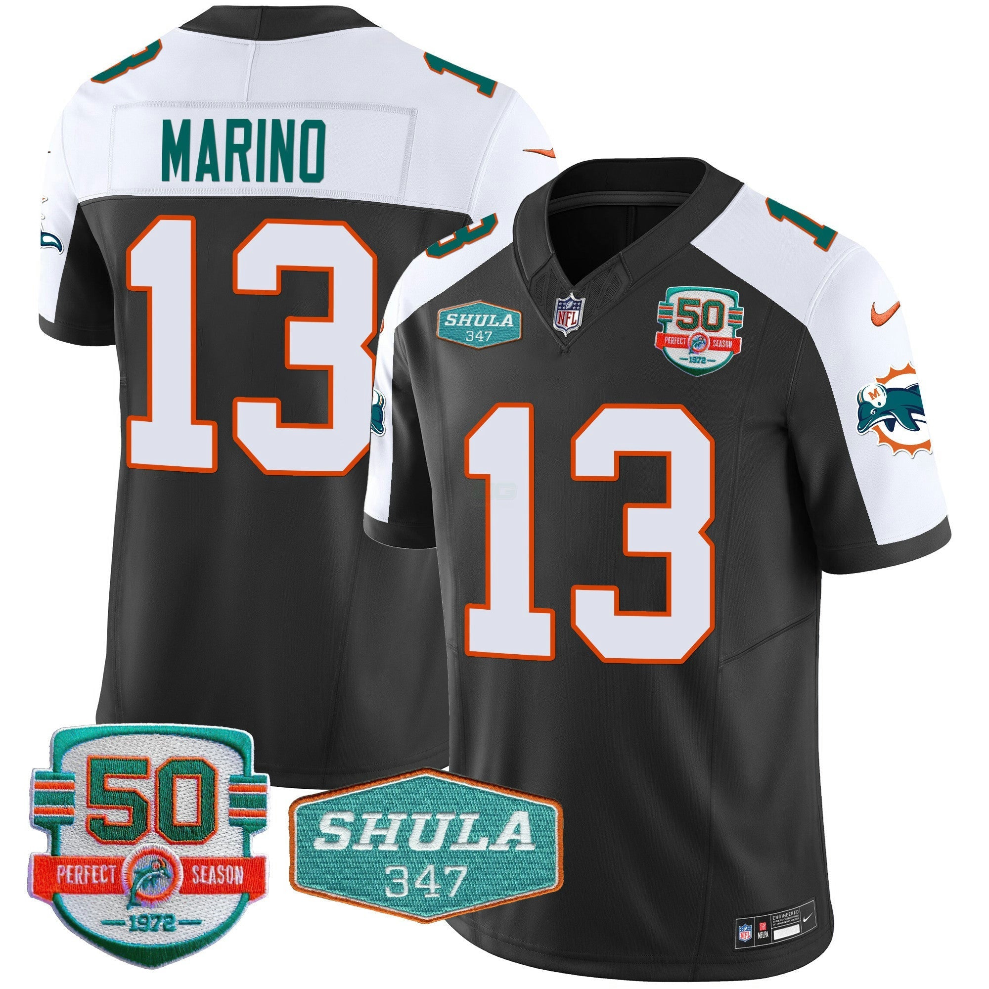 Camisa NFL Men’s Throwback Shula 347 Patch Vapor Jersey