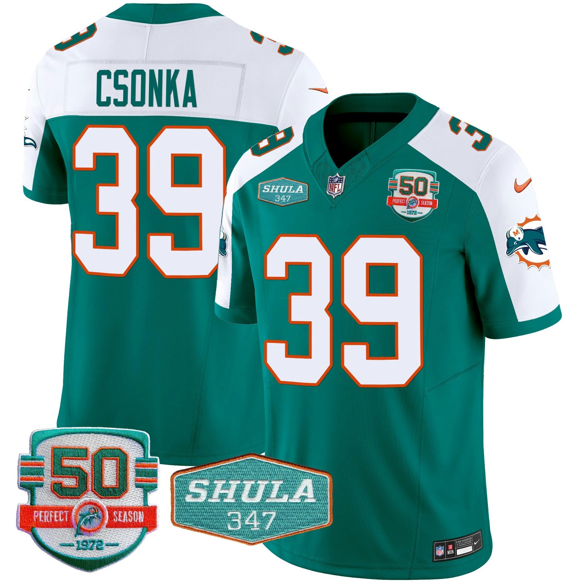 Camisa NFL Men’s Throwback Shula 347 Patch Vapor Jersey