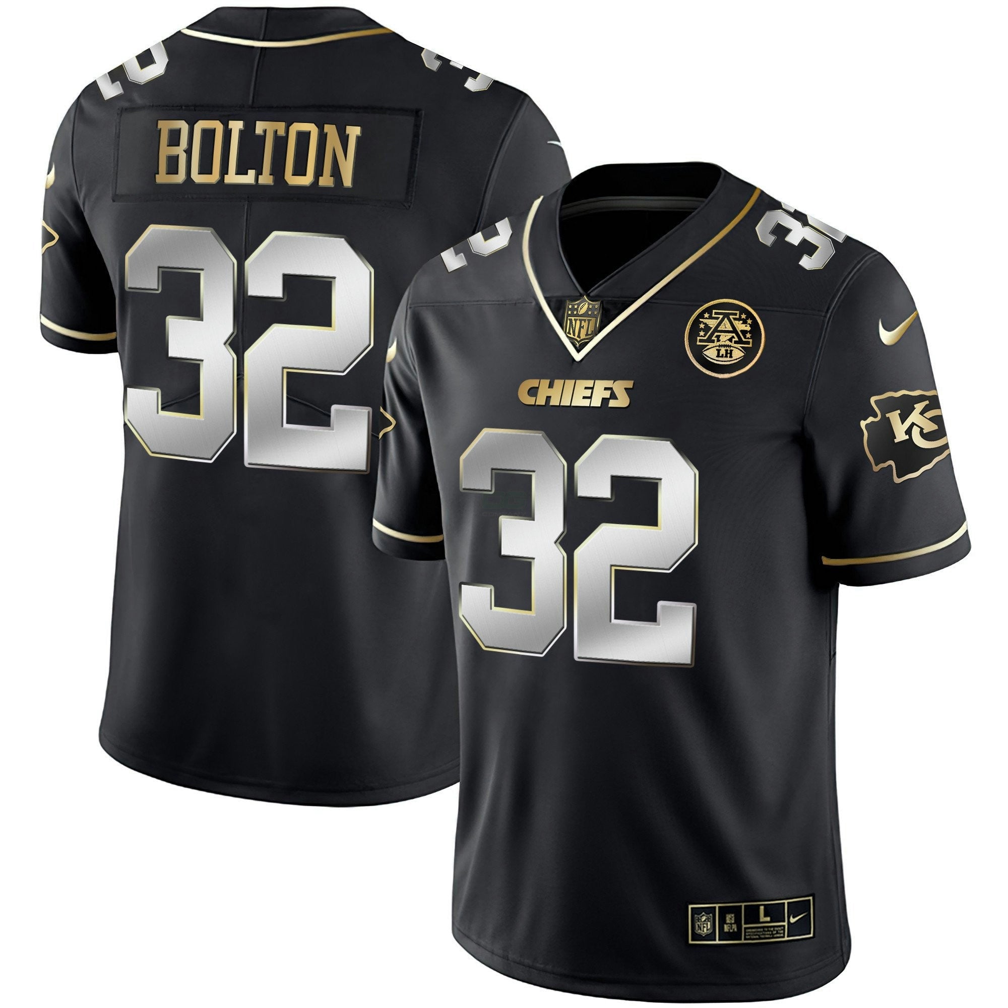Camisa NFL Men’s Vapor Preta Vermelha Dourada Limited