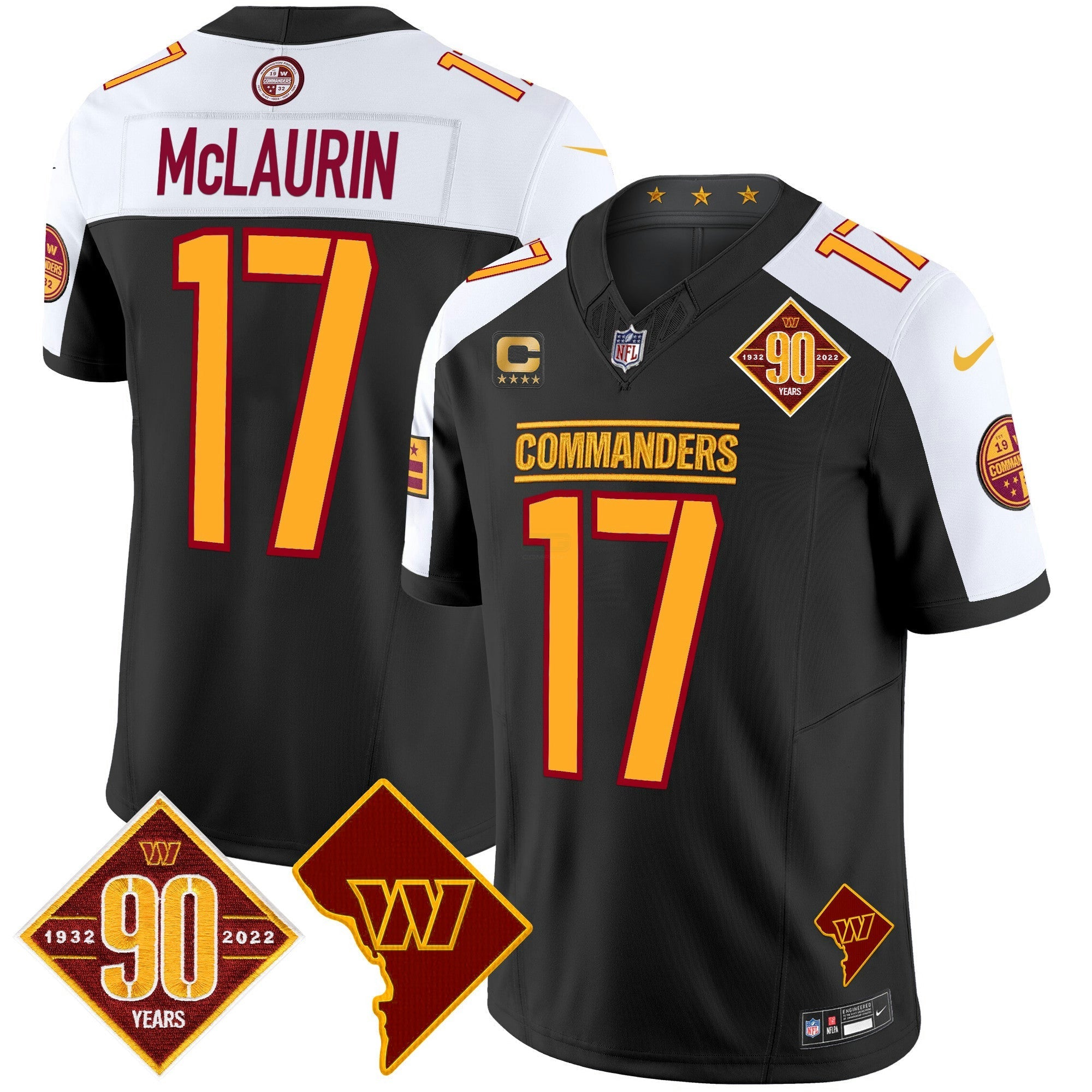 Camisa NFL Men’s Washington 90th Anniversary & Home Patch Vapor Limited Jersey