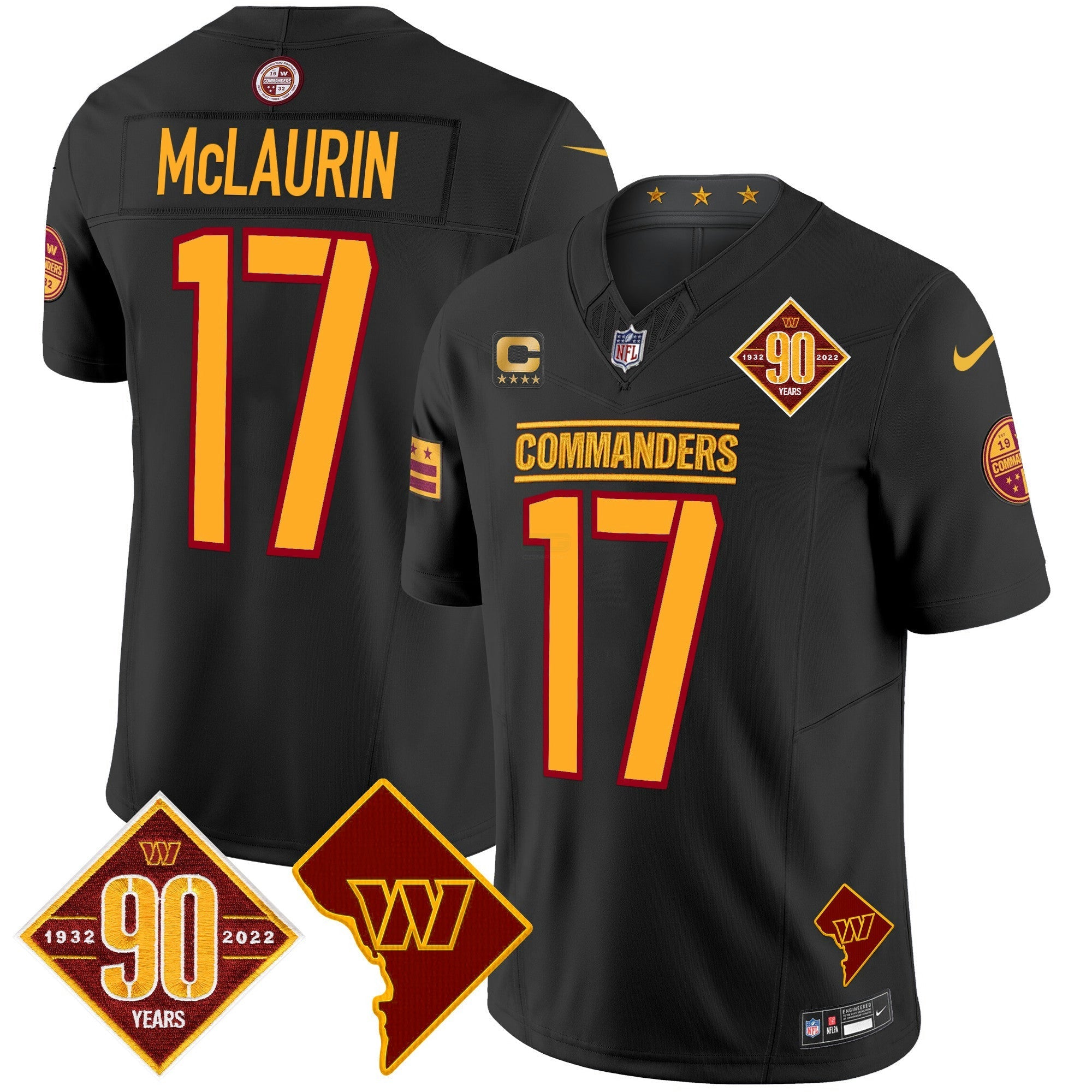 Camisa NFL Men’s Washington 90th Anniversary & Home Patch Vapor Limited Jersey