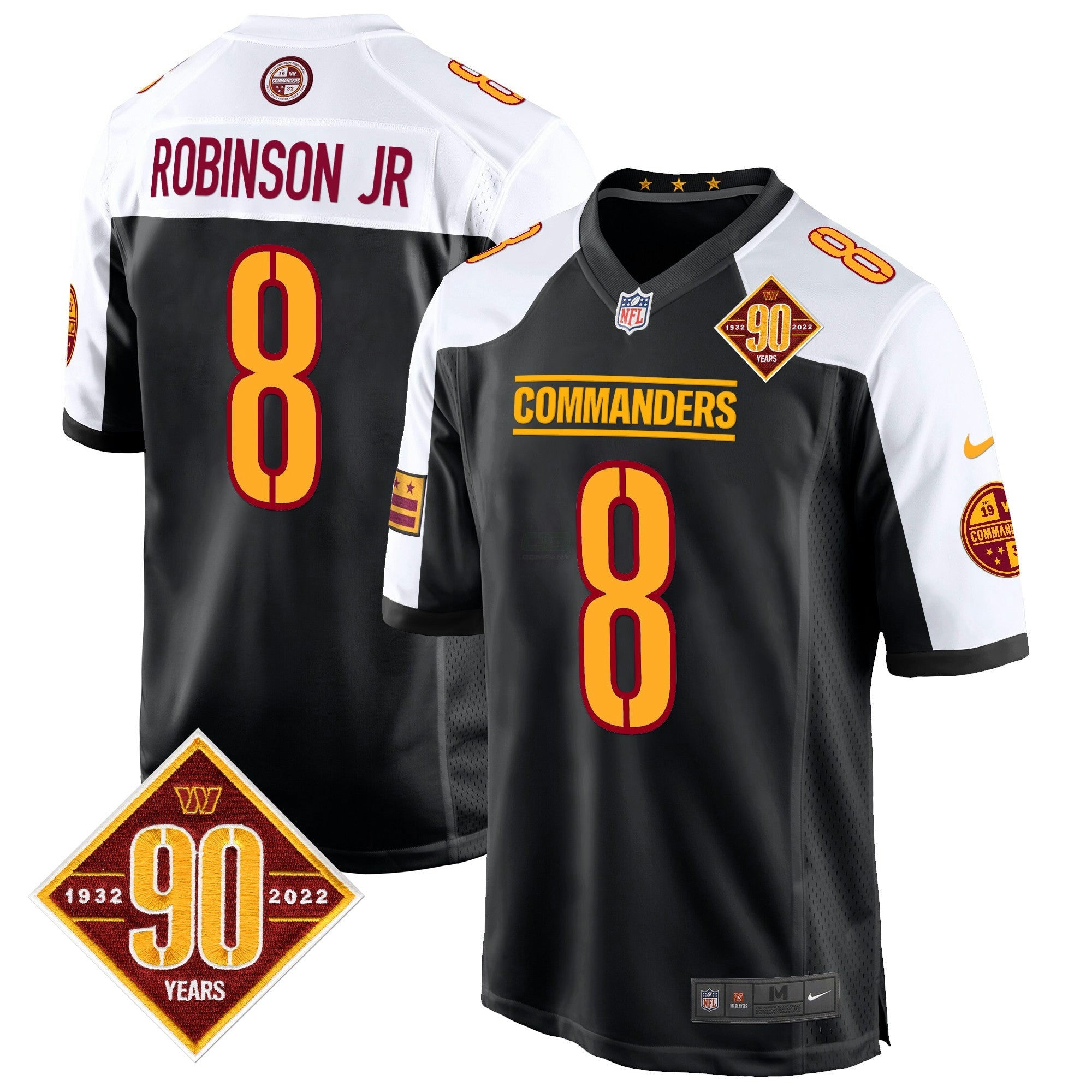 Camisa NFL Men’s Washington 90th Anniversary Patch Game Jersey
