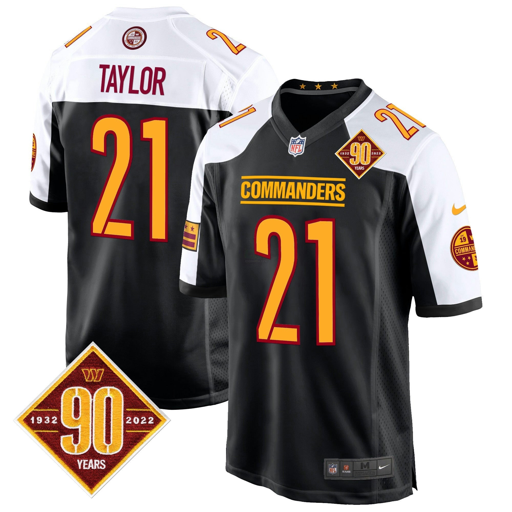 Camisa NFL Men’s Washington 90th Anniversary Patch Game Jersey