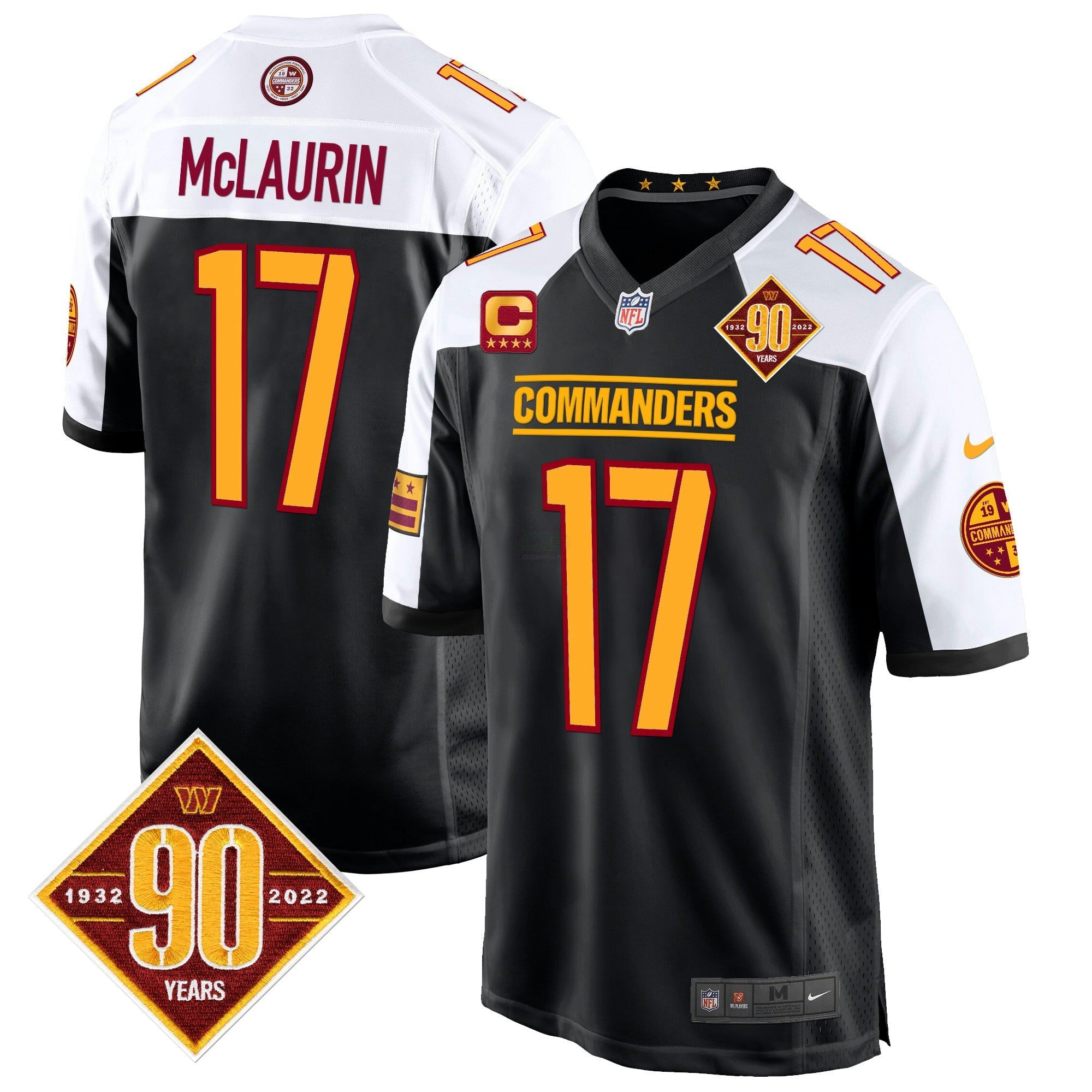Camisa NFL Men’s Washington 90th Anniversary Patch Game Jersey
