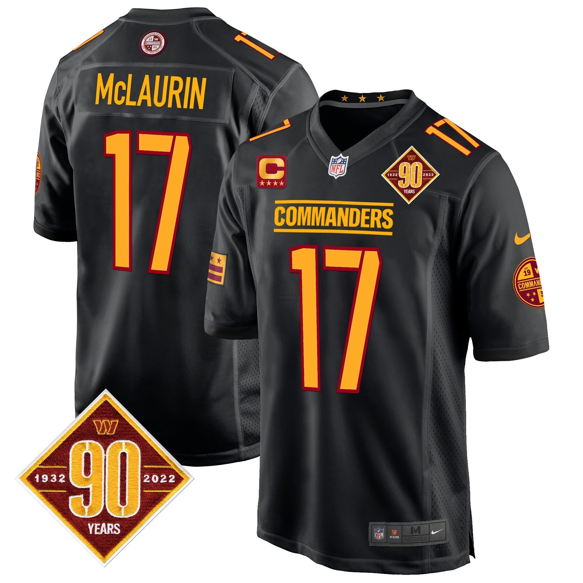 Camisa NFL Men’s Washington 90th Anniversary Patch Game Jersey