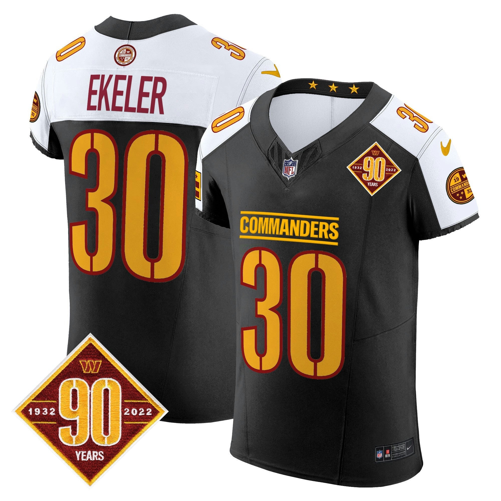 Camisa NFL Men’s Washington 90th Anniversary Patch Vapor Elite Jersey