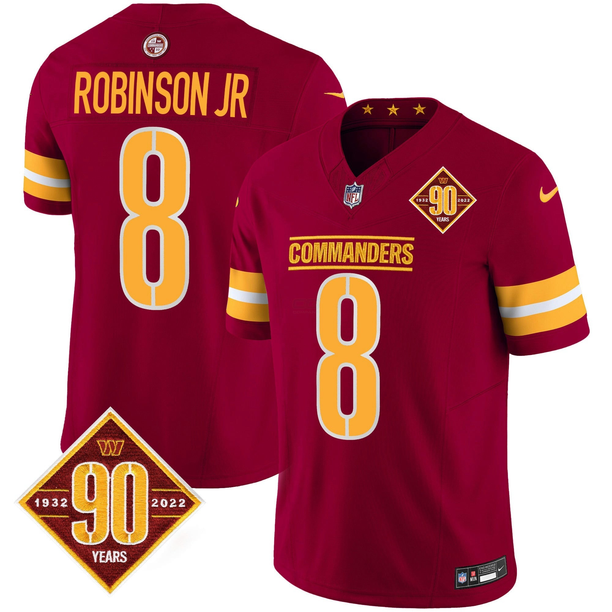 Camisa NFL Men’s Washington 90th Anniversary Patch Vapor Jersey V2
