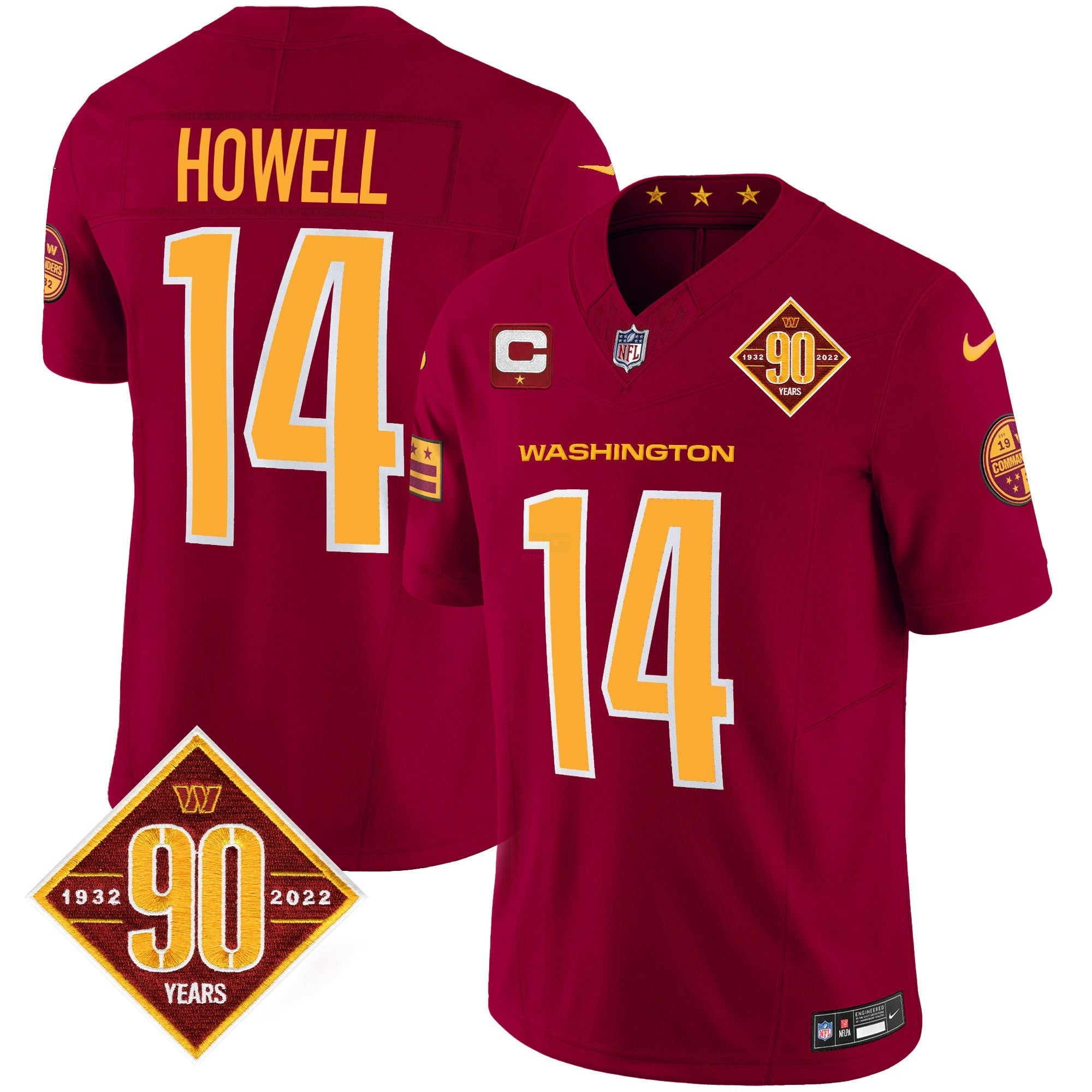 Camisa NFL Men’s Washington 90th Anniversary Patch Vapor Jersey V3