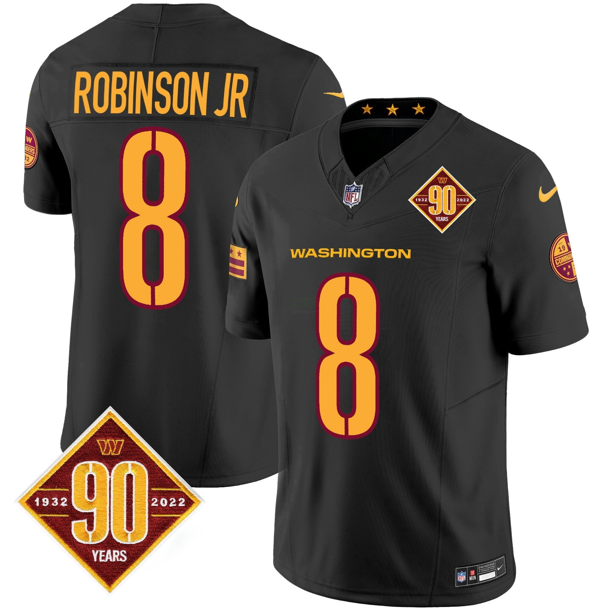 Camisa NFL Men’s Washington 90th Anniversary Patch Vapor Jersey V3
