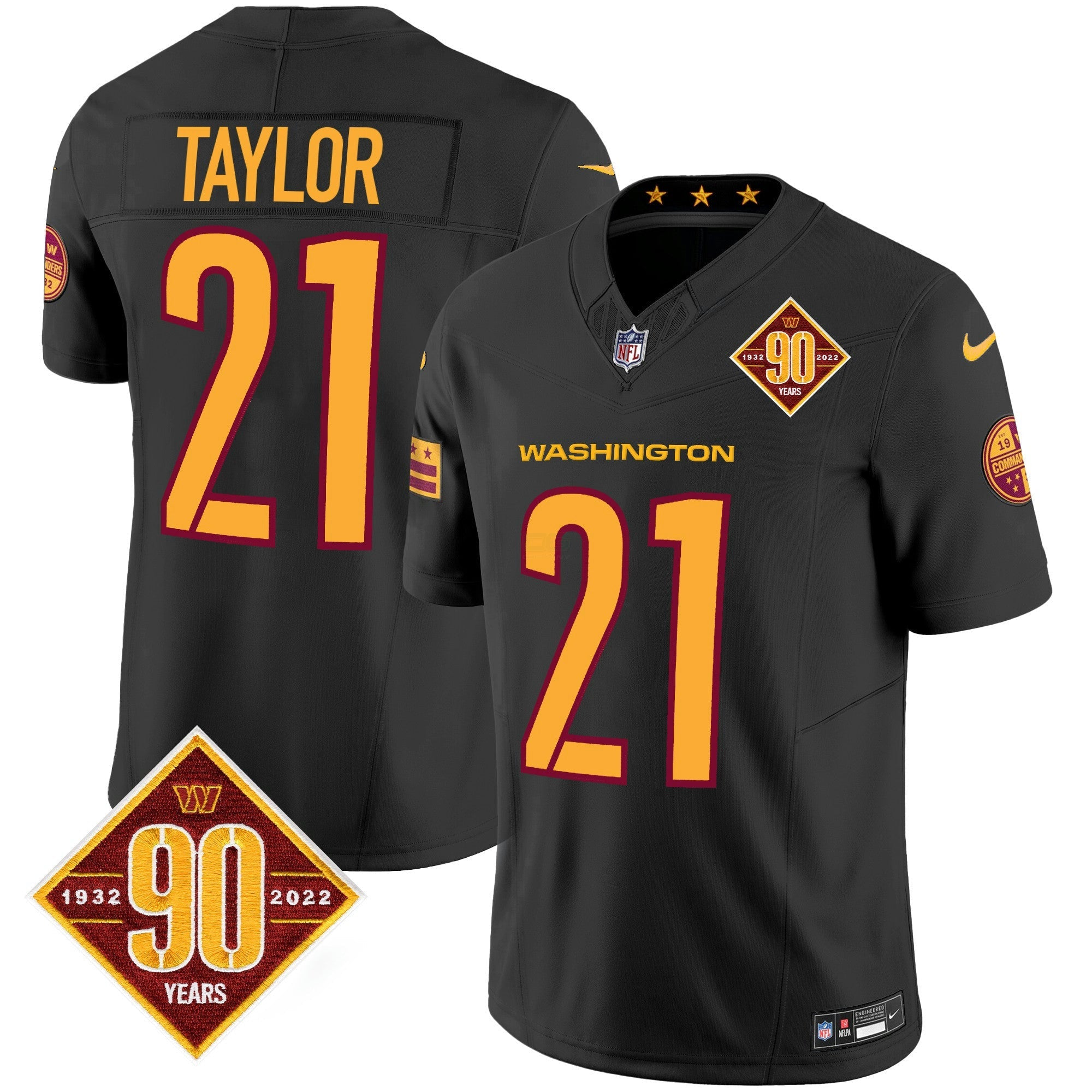 Camisa NFL Men’s Washington 90th Anniversary Patch Vapor Jersey V3