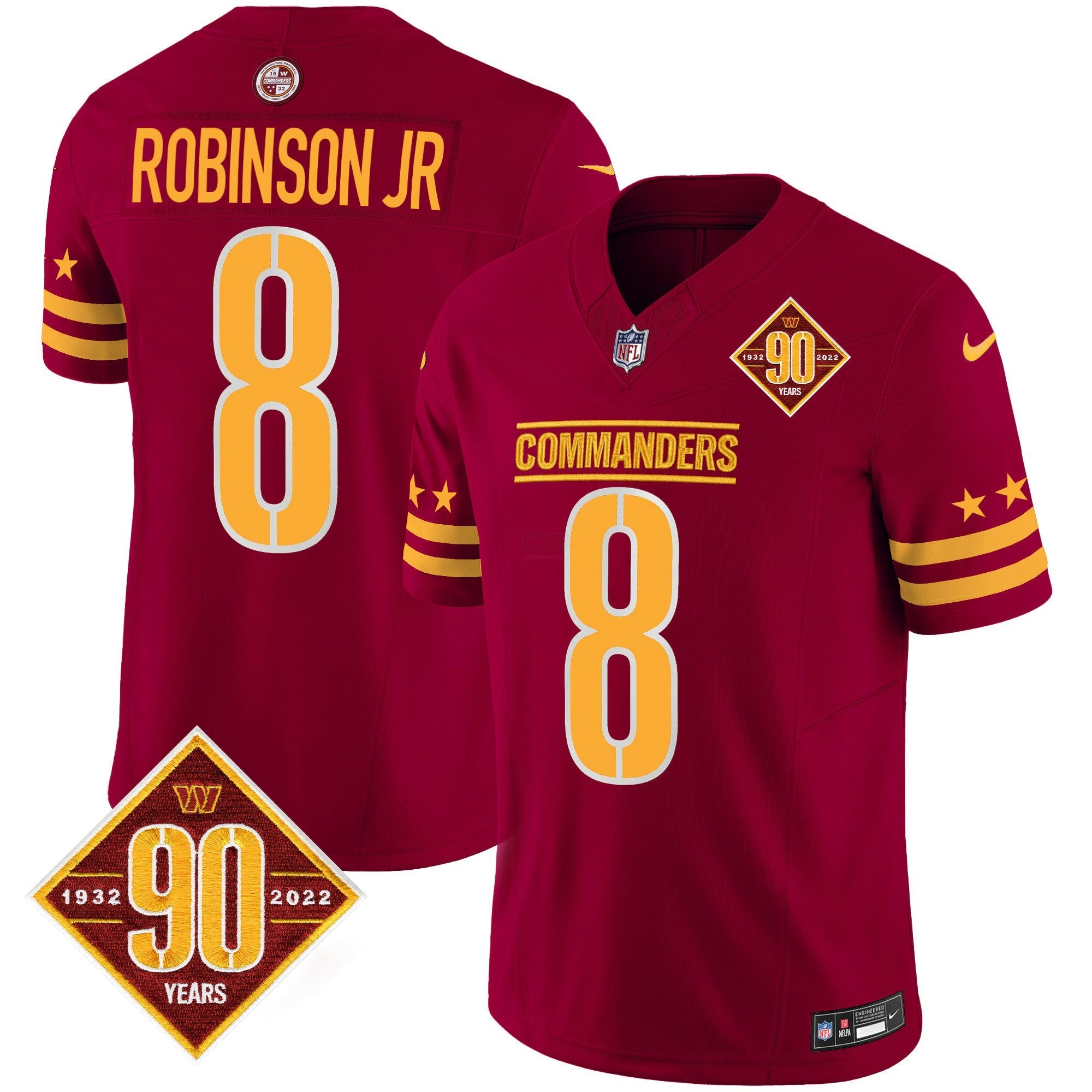 Camisa NFL Men’s Washington 90th Anniversary Patch Vapor Limited Jersey