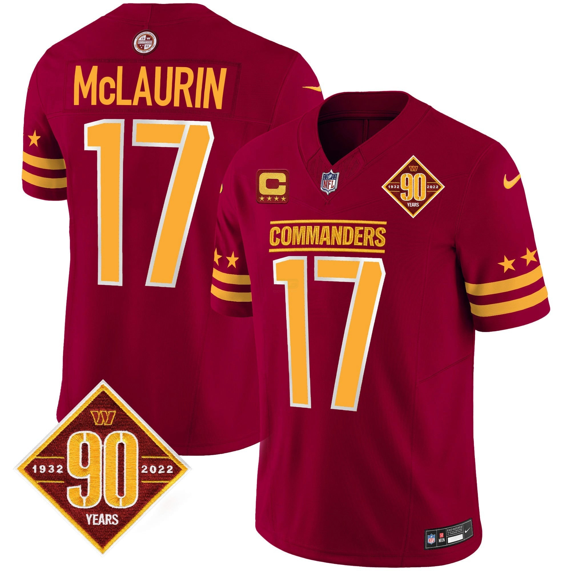 Camisa NFL Men’s Washington 90th Anniversary Patch Vapor Limited Jersey