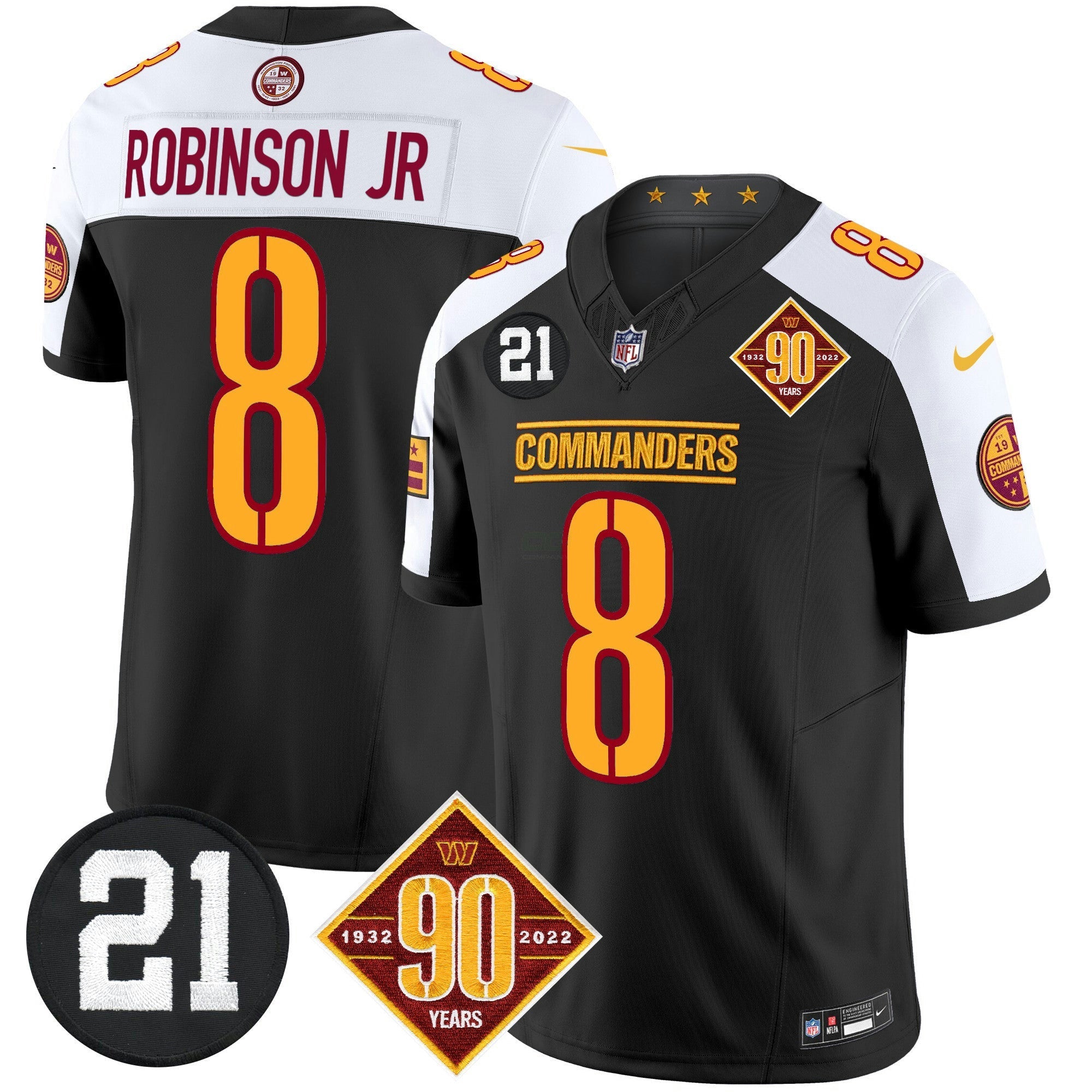 Camisa NFL Men’s Washington 90th & Sean Taylor Patch Vapor Limited Jersey