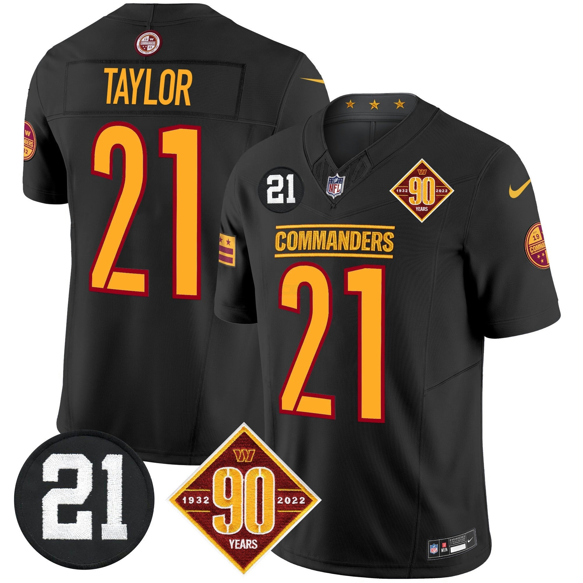 Camisa NFL Men’s Washington 90th & Sean Taylor Patch Vapor Limited Jersey