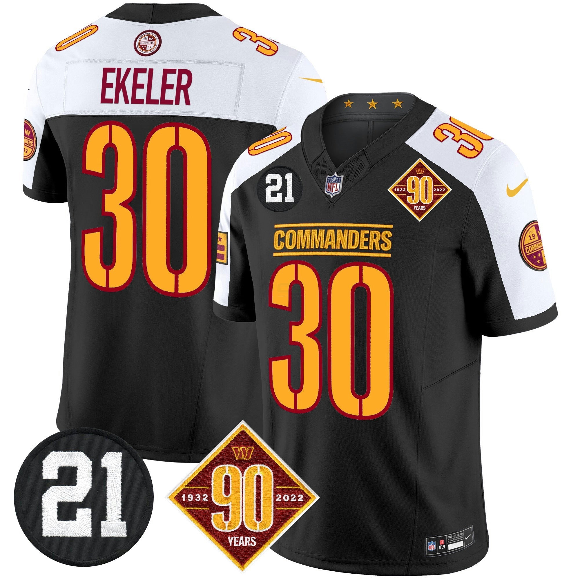 Camisa NFL Men’s Washington 90th & Sean Taylor Patch Vapor Limited Jersey