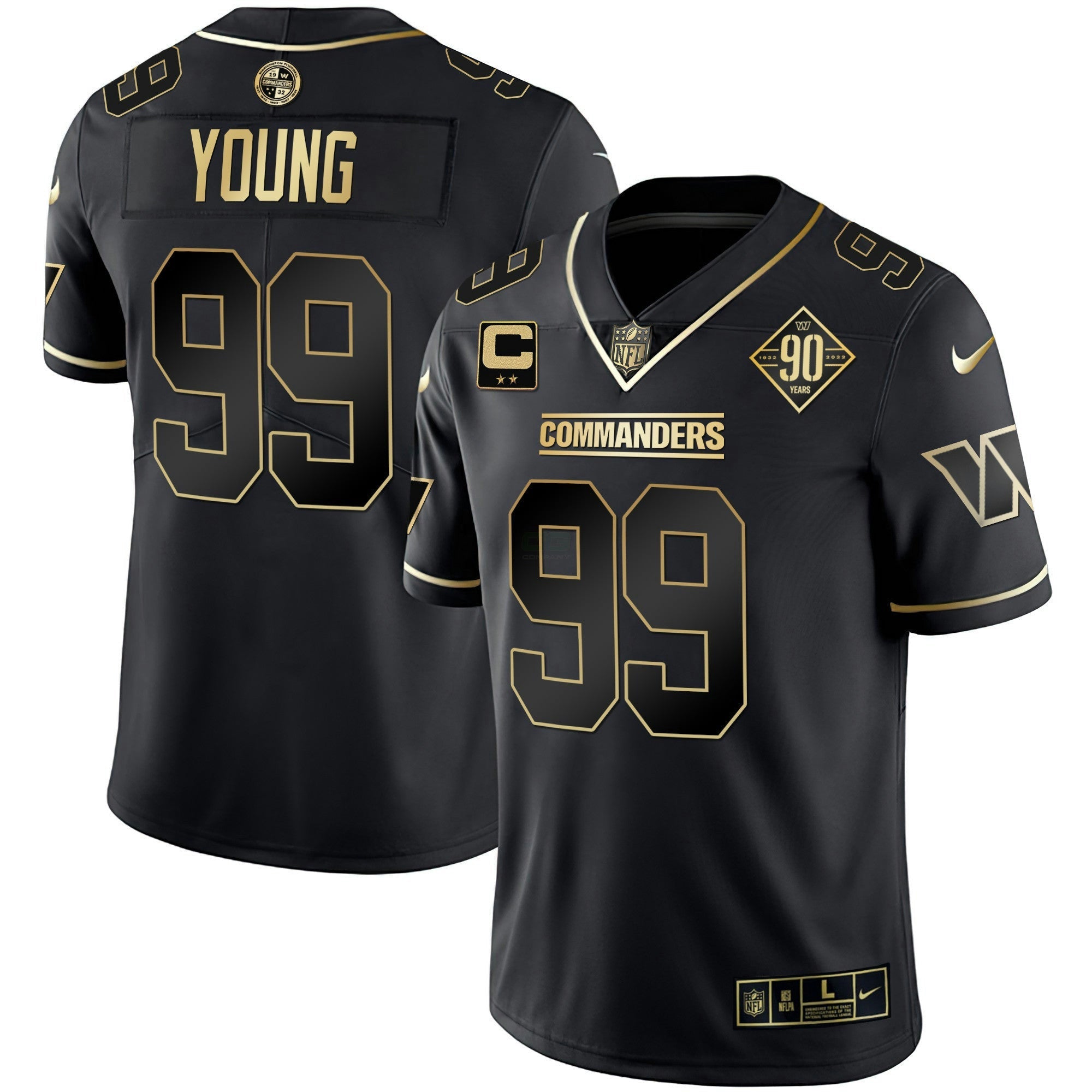 Camisa NFL Men’s Washington Branca Dourada & Preta Dourada Vapor Limited Jersey