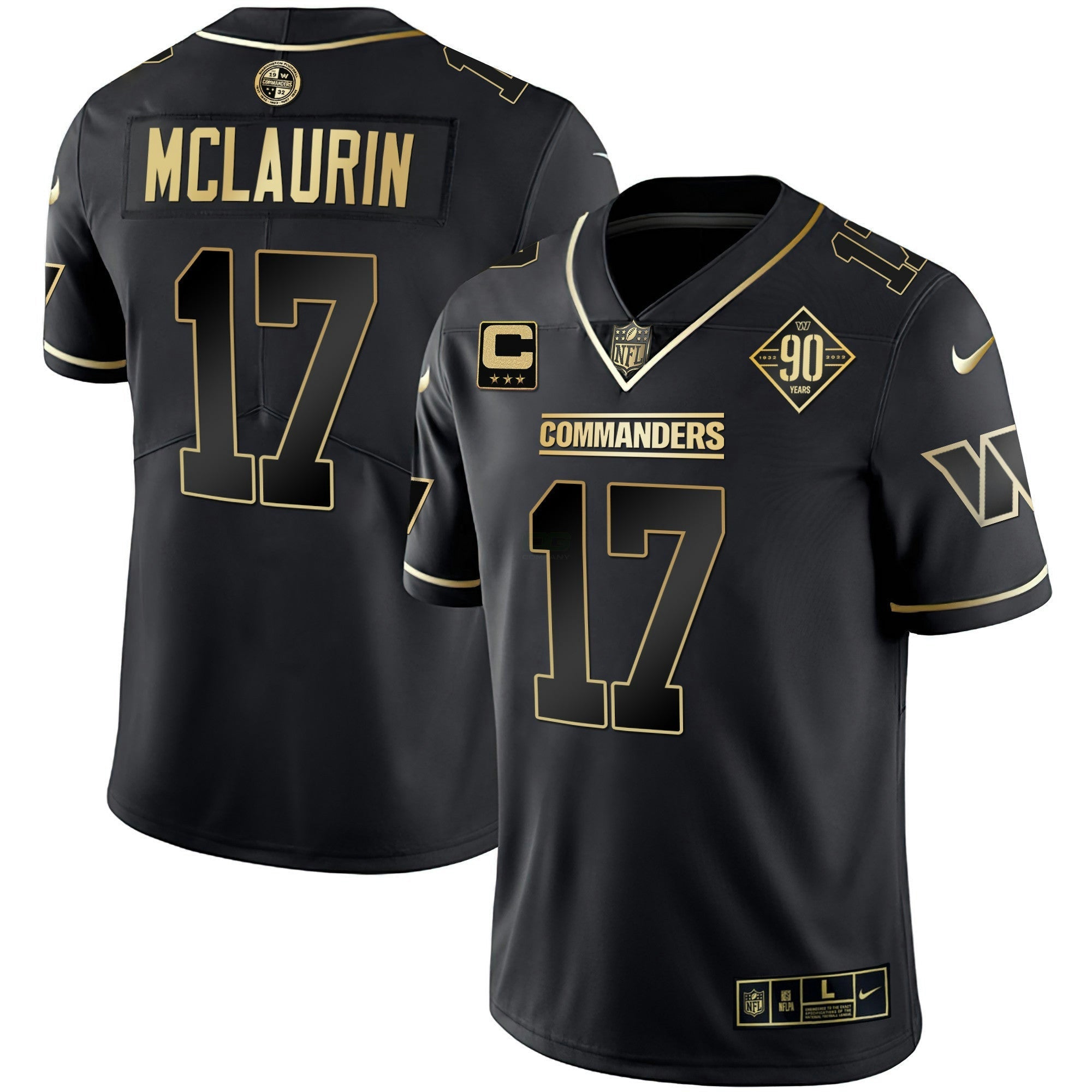Camisa NFL Men’s Washington Branca Dourada & Preta Dourada Vapor Limited Jersey