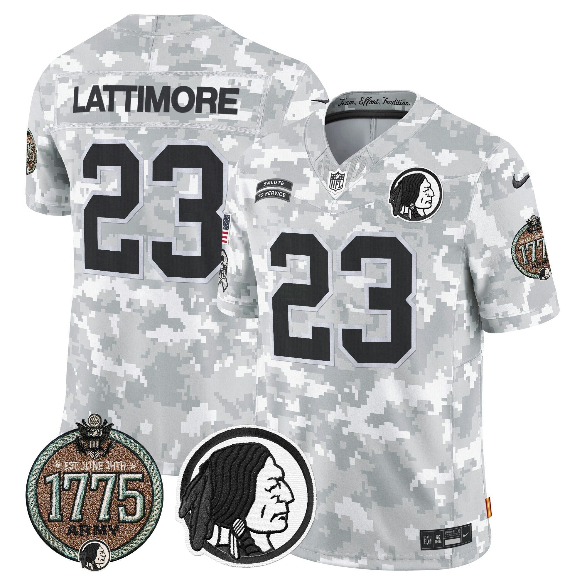 Camisa NFL Men’s Washington Redskins 2024 Salute to Service Establishment Year Patch Vapor Limited Jersey