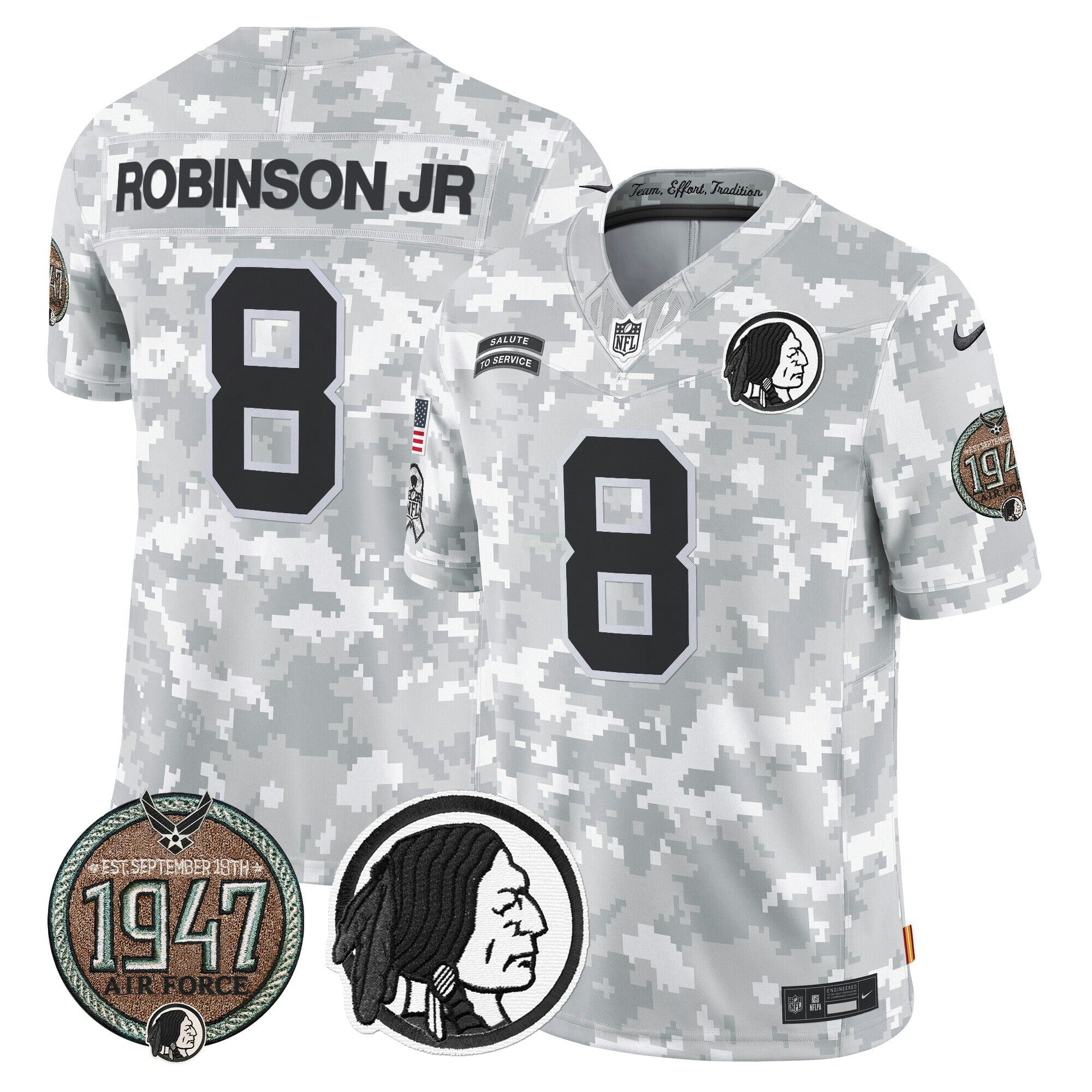 Camisa NFL Men’s Washington Redskins 2024 Salute to Service Establishment Year Patch Vapor Limited Jersey