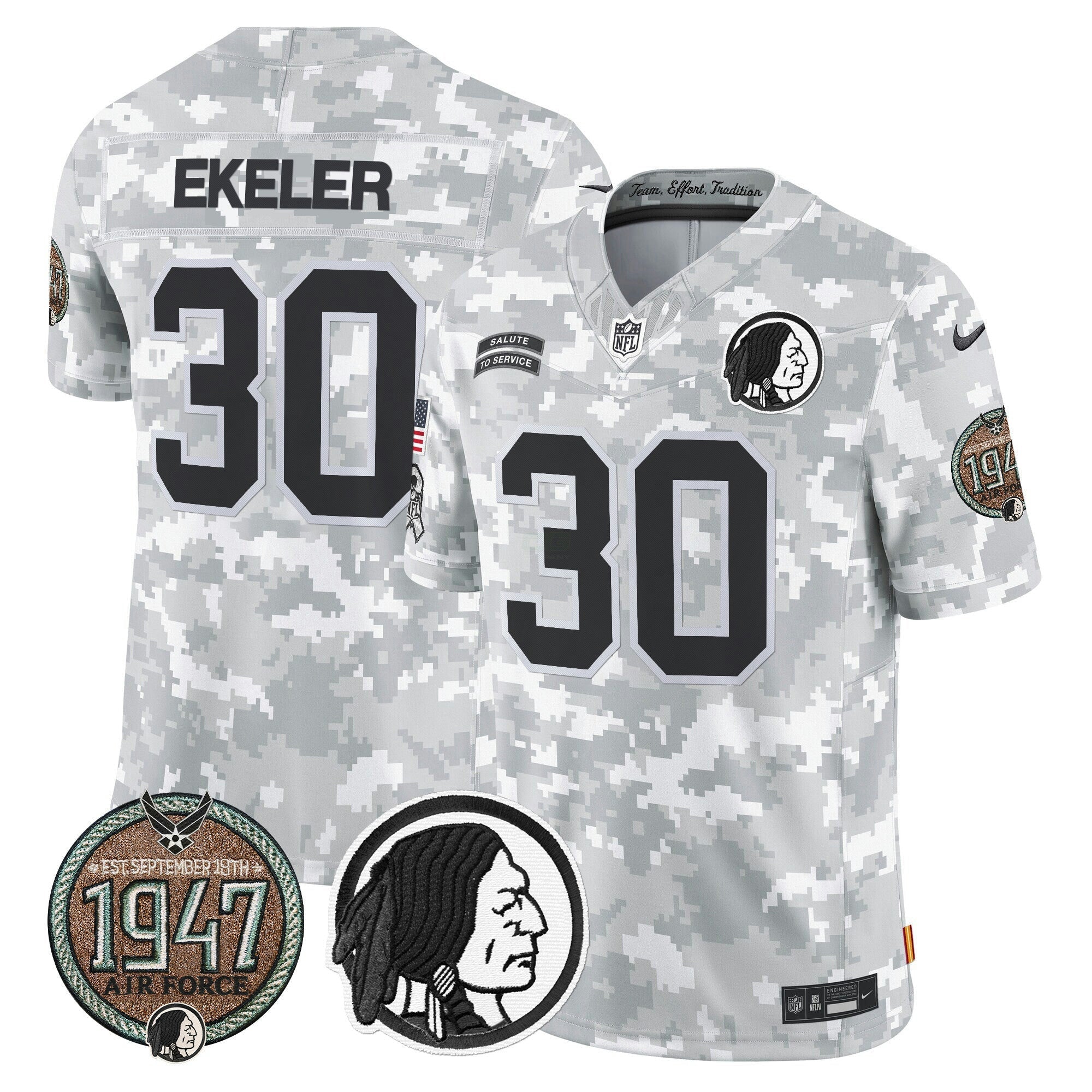 Camisa NFL Men’s Washington Redskins 2024 Salute to Service Establishment Year Patch Vapor Limited Jersey