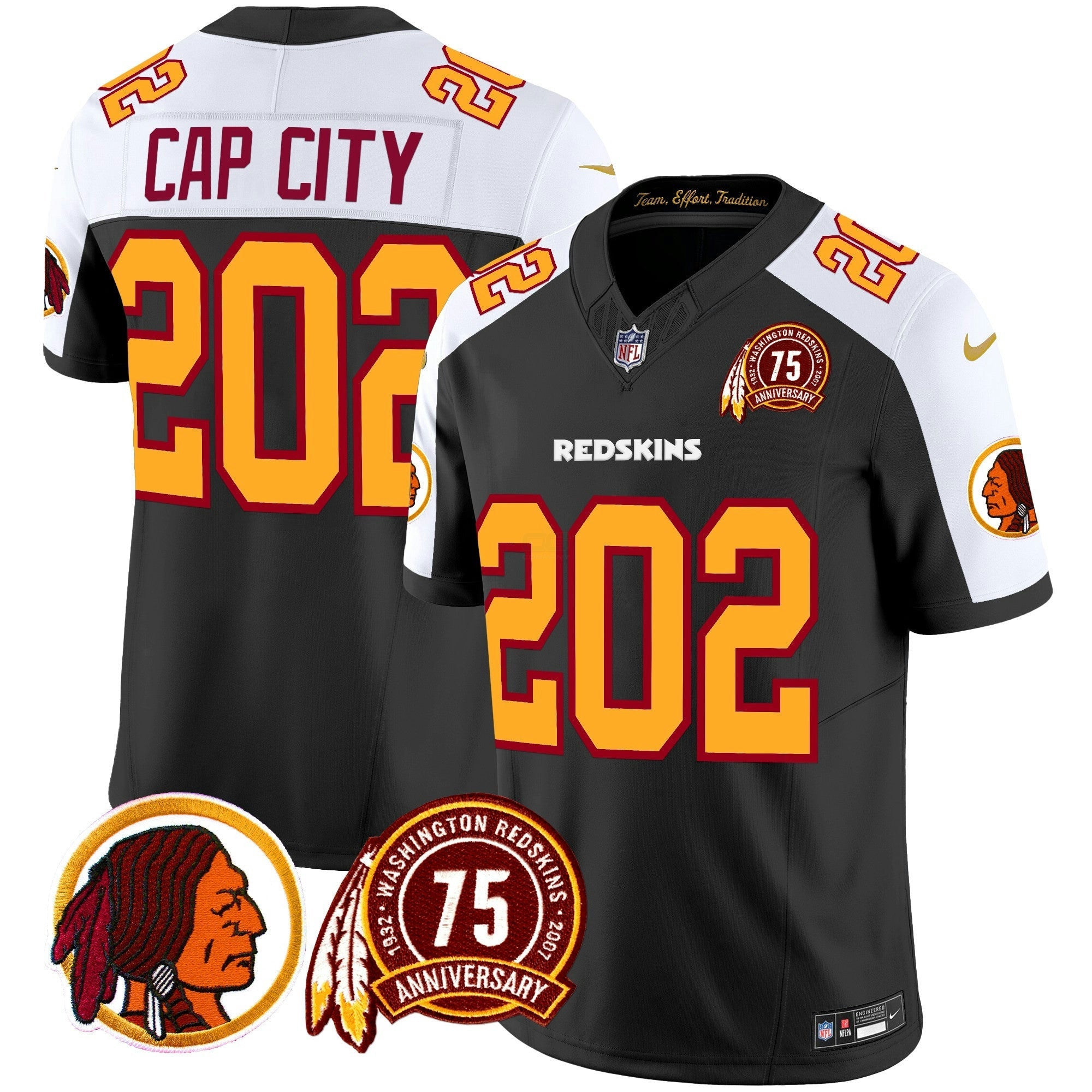 Camisa NFL Men’s Washington Redskins 75th Patch Throwback Vapor Limited Jersey