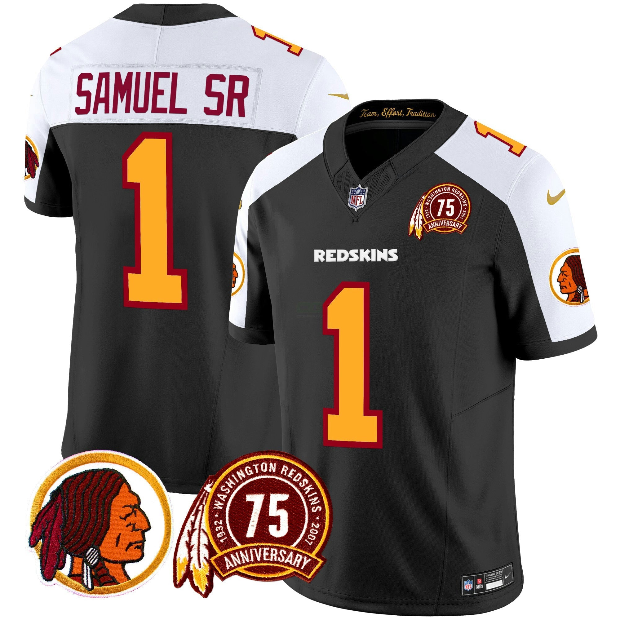 Camisa NFL Men’s Washington Redskins 75th Patch Throwback Vapor Limited Jersey