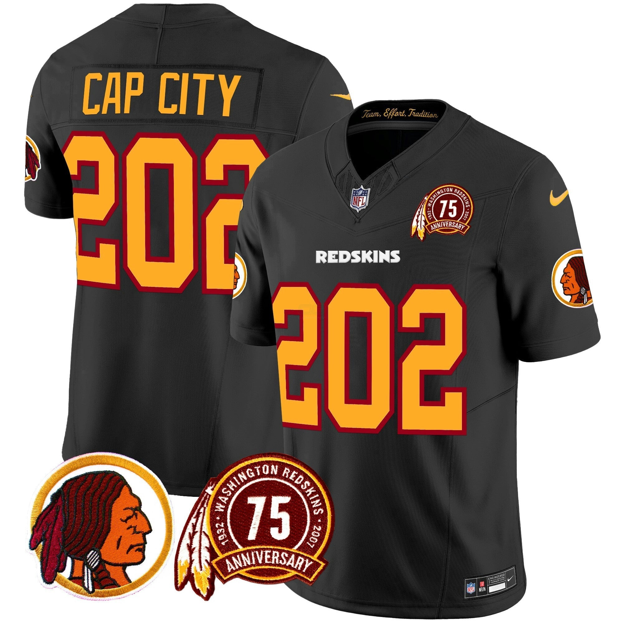 Camisa NFL Men’s Washington Redskins 75th Patch Throwback Vapor Limited Jersey
