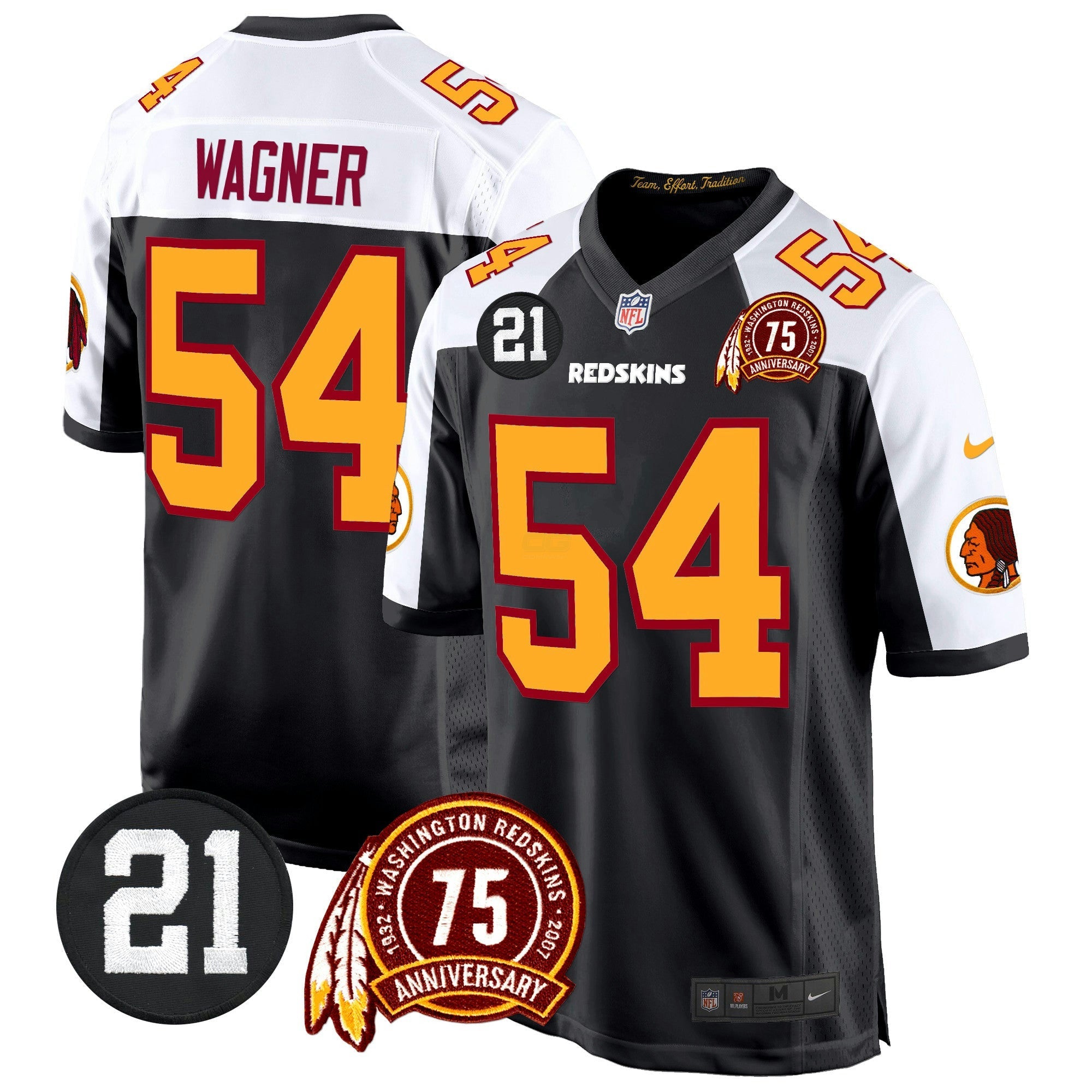 Camisa NFL Men’s Washington Redskins 75th & Sean Taylor Patch Game Jersey