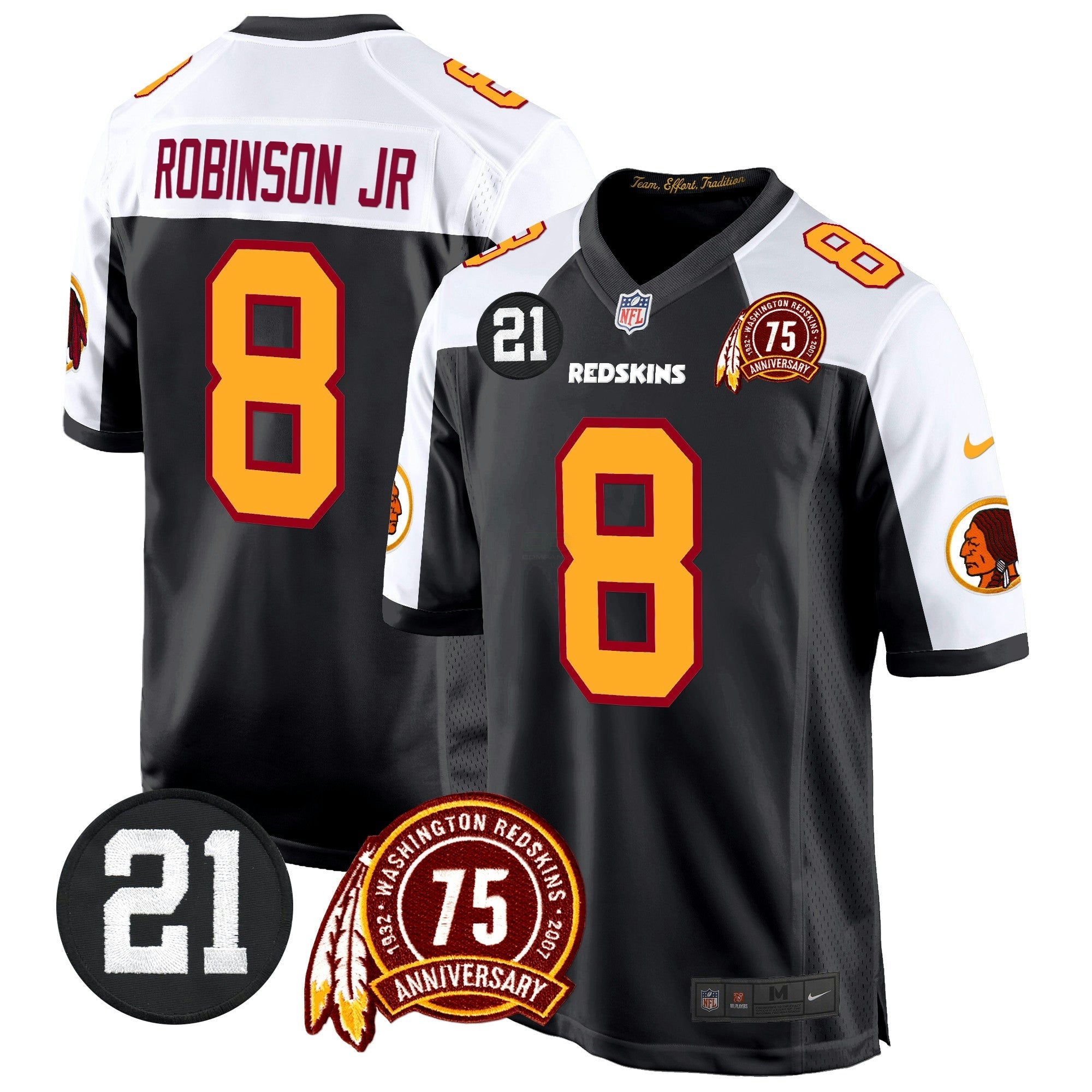 Camisa NFL Men’s Washington Redskins 75th & Sean Taylor Patch Game Jersey