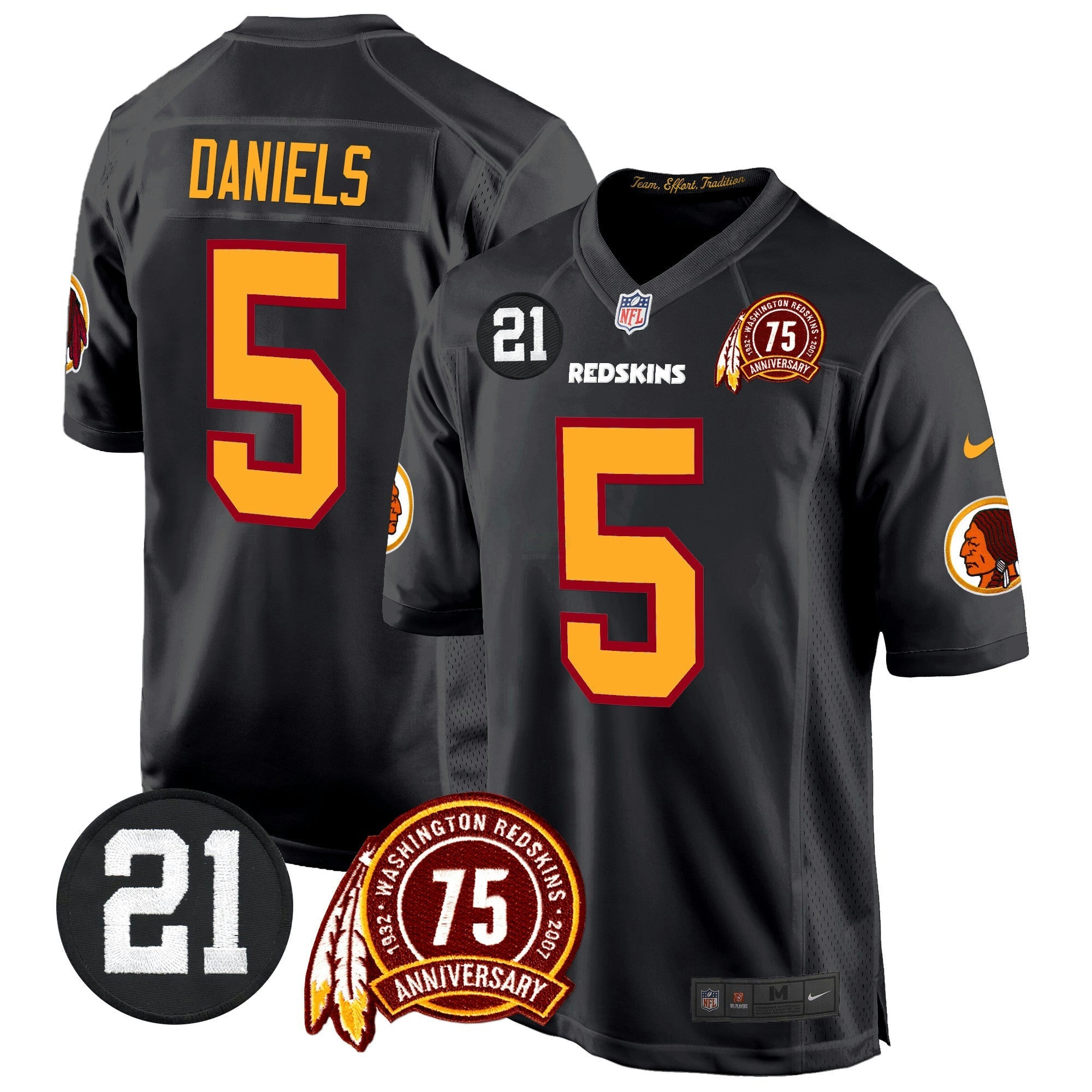 Camisa NFL Men’s Washington Redskins 75th & Sean Taylor Patch Game Jersey