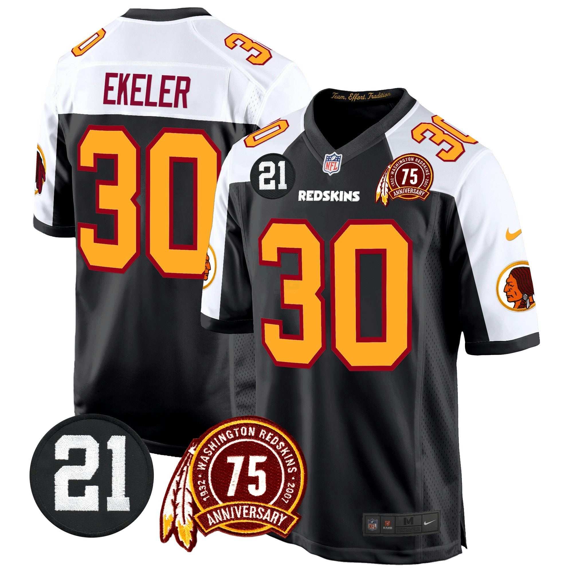 Camisa NFL Men’s Washington Redskins 75th & Sean Taylor Patch Game Jersey
