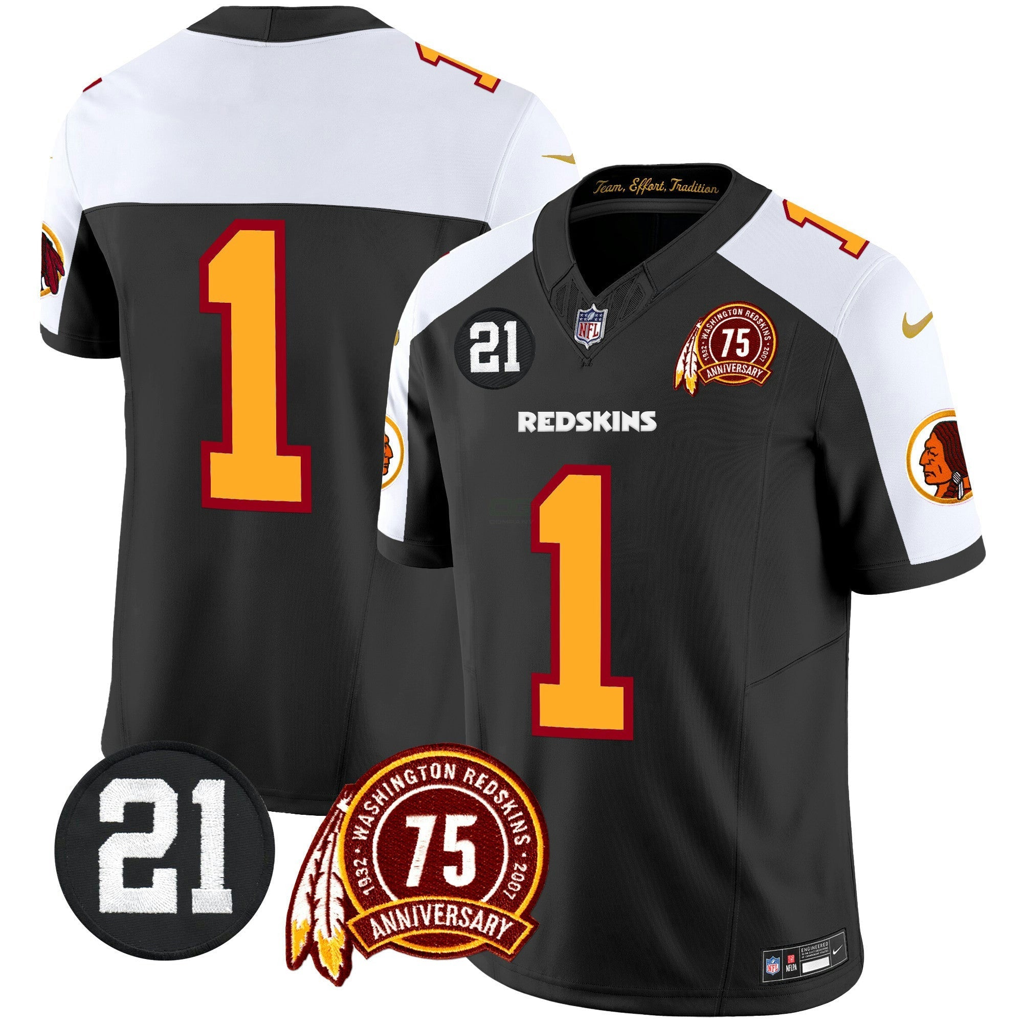 Camisa NFL Men’s Washington Redskins 75th & Sean Taylor Patch Vapor Limited Jersey