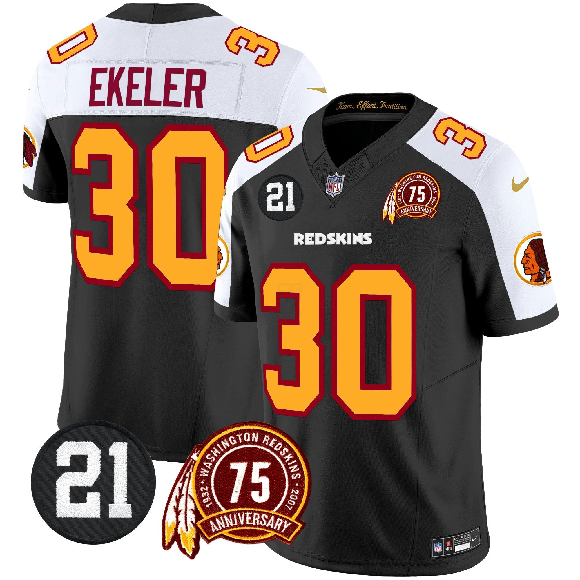 Camisa NFL Men’s Washington Redskins 75th & Sean Taylor Patch Vapor Limited Jersey