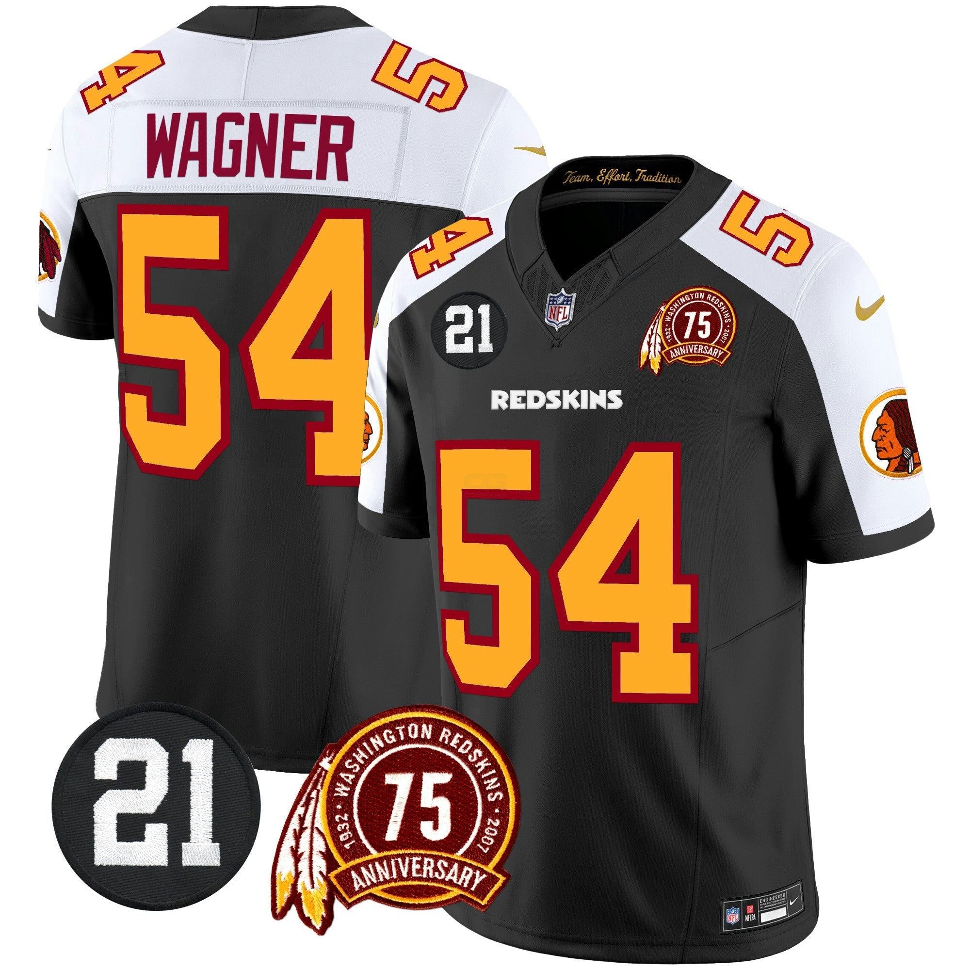 Camisa NFL Men’s Washington Redskins 75th & Sean Taylor Patch Vapor Limited Jersey