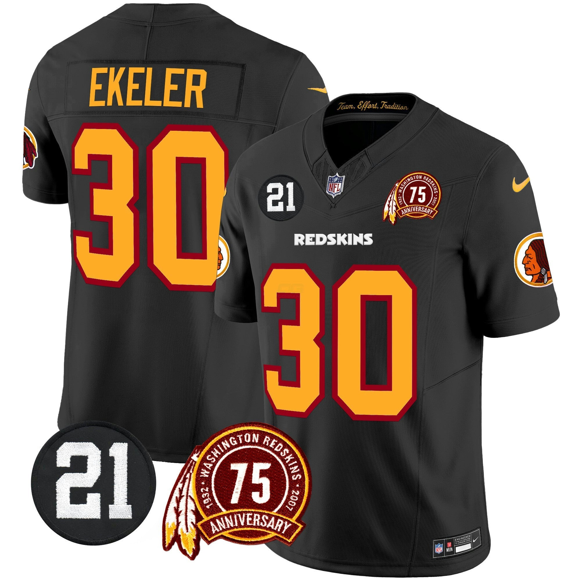 Camisa NFL Men’s Washington Redskins 75th & Sean Taylor Patch Vapor Limited Jersey