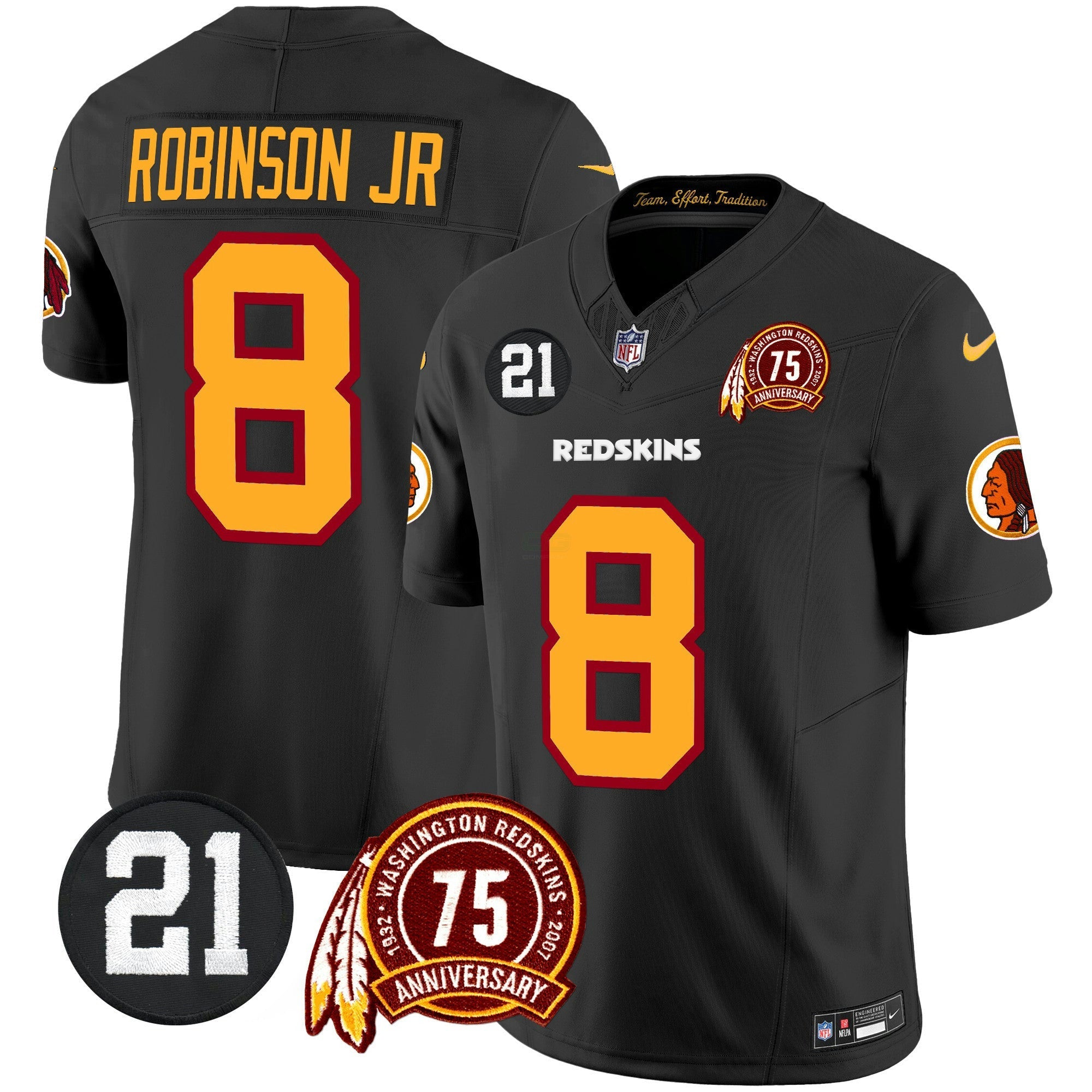 Camisa NFL Men’s Washington Redskins 75th & Sean Taylor Patch Vapor Limited Jersey