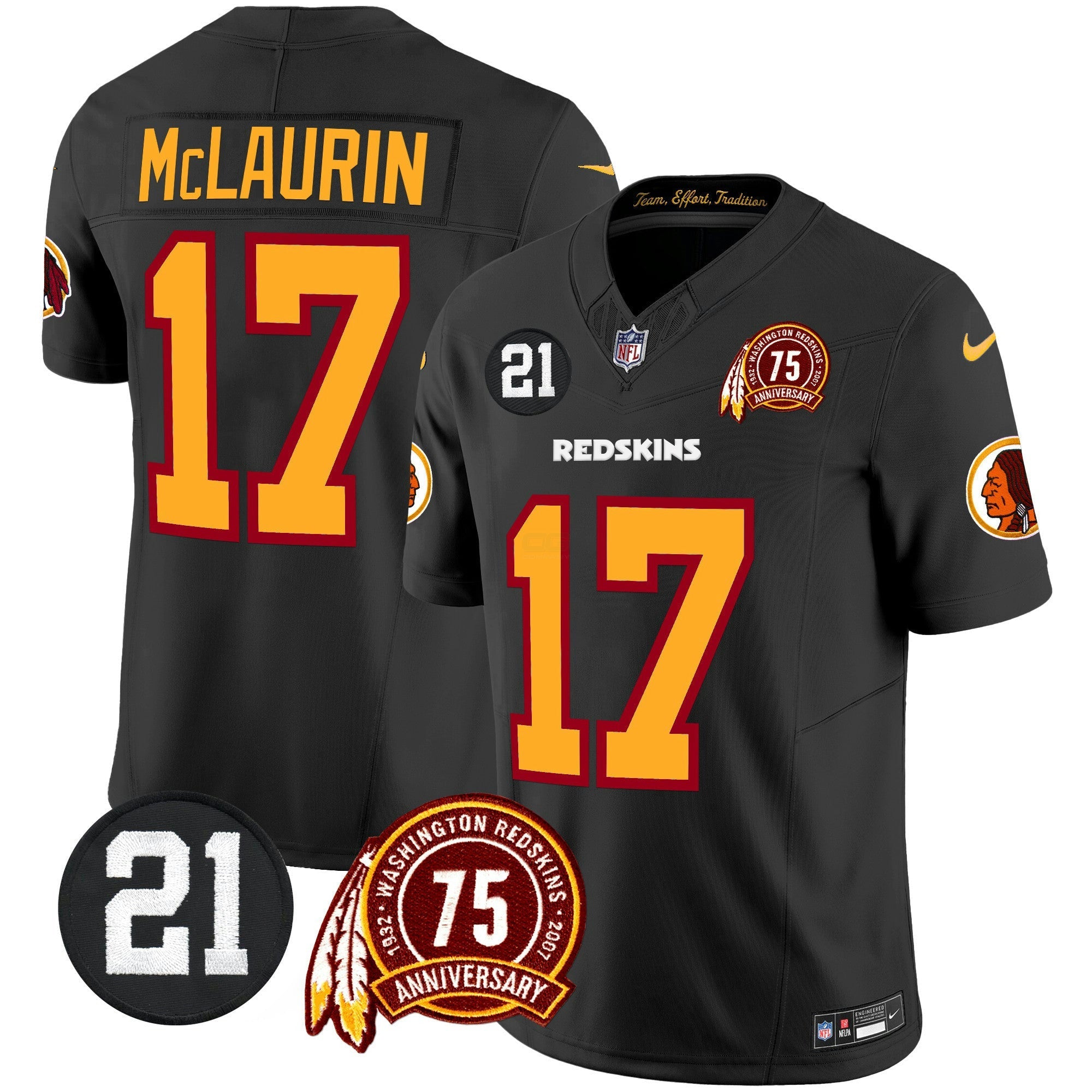 Camisa NFL Men’s Washington Redskins 75th & Sean Taylor Patch Vapor Limited Jersey