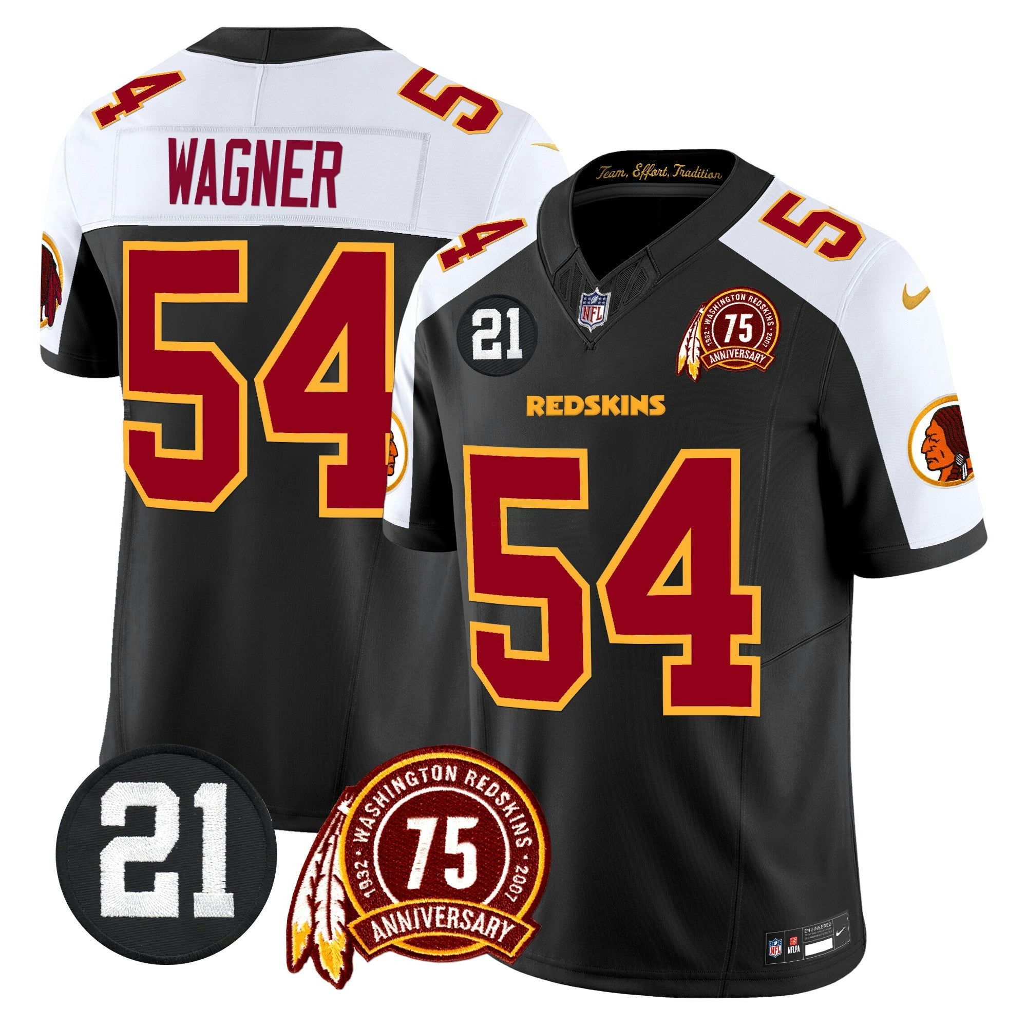 Camisa NFL Men’s Washington Redskins 75th & Sean Taylor Patch Vapor Limited Jersey V2